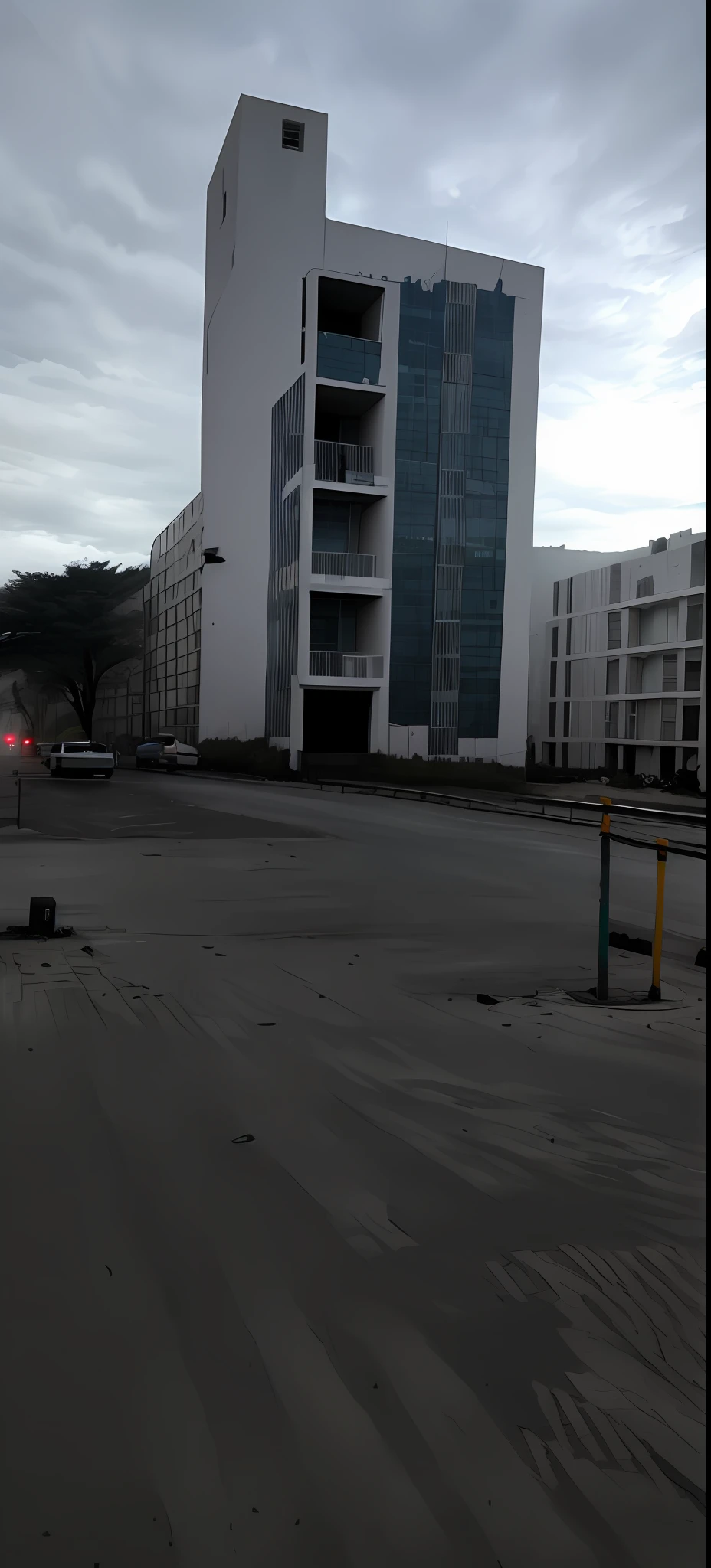 The environment became eerie and the buildings became eerie