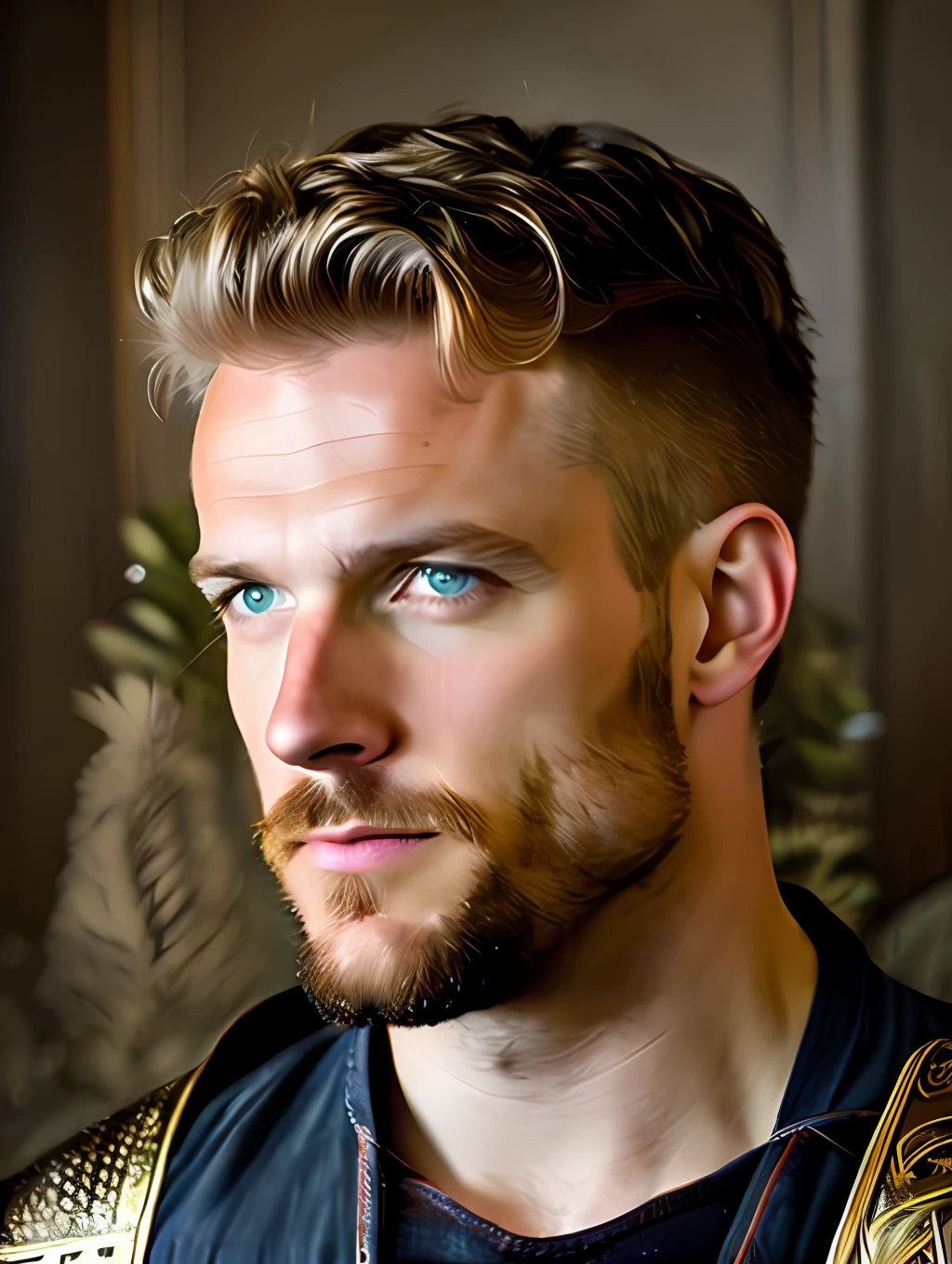 A very rustic handsome and attractive middle age man, full focus, tiltshift, ethereal, cinematic, shimmering lights, vikings, god, mythological king, grotesque, fierce, tumblr contest winner, hurufiyya, renaissance painting, very strong and masculine, movie still, cinematic lighting. photograph, detailed symmetric realistic face, extremely detailed natural texture, peach fuzz, long hair, masterpiece, absurdres, nikon d850 film stock photograph, kodak portra 400 camera f1.6 lens, extremely detailed, amazing, fine detail, hyper realistic lifelike texture, dramatic lighting, unrealengine, trending on artstation, cinestill 800 tungsten, looking at the viewer, photo realistic, RAW photo, TanvirTamim, high quality, highres, sharp focus, extremely detailed, cinematic lighting, 8k uhd,-imagine-