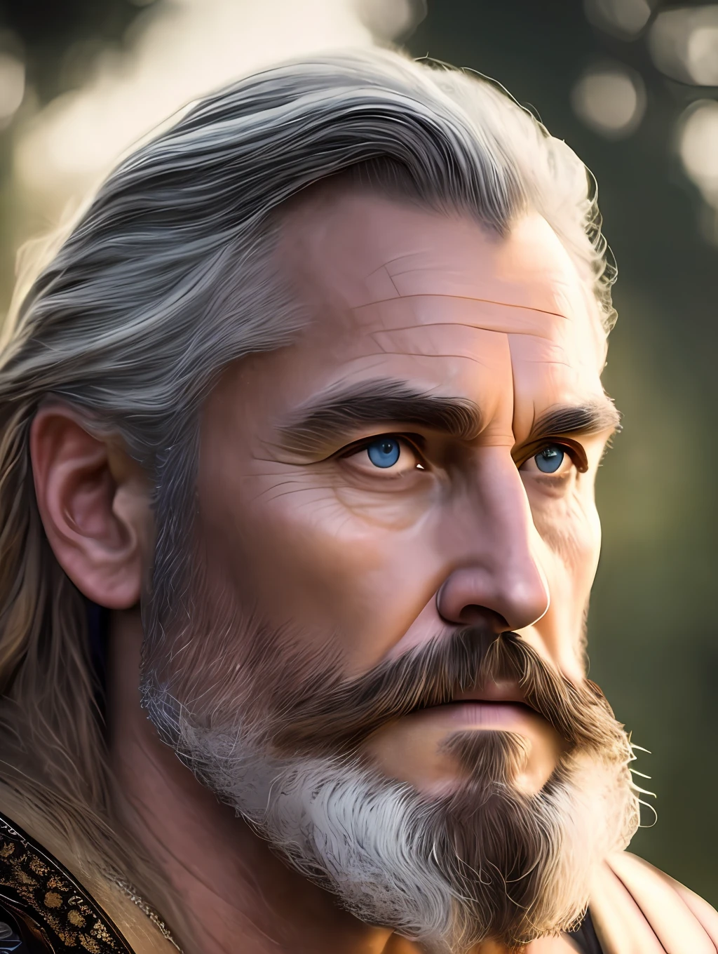 A very rustic handsome and attractive middle age man, full focus, tiltshift, ethereal, cinematic, shimmering lights, vikings, god, mythological king, grotesque, fierce, tumblr contest winner, hurufiyya, renaissance painting, very strong and masculine, movie still, cinematic lighting. photograph, detailed symmetric realistic face, extremely detailed natural texture, peach fuzz, long hair, masterpiece, absurdres, nikon d850 film stock photograph, kodak portra 400 camera f1.6 lens, extremely detailed, amazing, fine detail, hyper realistic lifelike texture, dramatic lighting, unrealengine, trending on artstation, cinestill 800 tungsten, looking at the viewer, photo realistic, RAW photo, TanvirTamim, high quality, highres, sharp focus, extremely detailed, cinematic lighting, 8k uhd,-imagine-