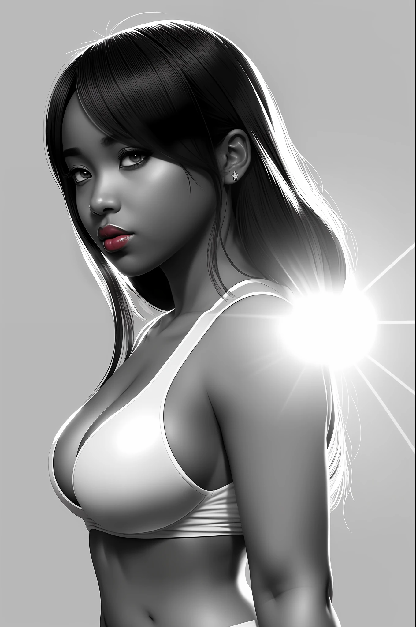 African Goddess jiggly fat round belly voluptuous body, magic, epic realistic, hyperdetailed,cinematic, dramatic light, (intricate details:1.1), (complex background), ((backlighting)), (red lips), sultry look, seductive, full body, masterpiece, (intricate, octane render, highly detailed, 8k, hdr, uhd, high quality, professional, Unreal engine,Trending on artstation), lens flare, shade, Pencil drawing, Black and White, B&W, Low detail, sketch, concept art, Manga style, Anime style, line art, webtoon, manhua, chalk, hand drawn, defined lines, simple shades, simplistic, manga page, minimalistic