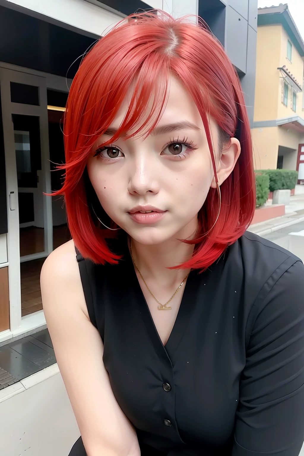 Hu Liena, red hair