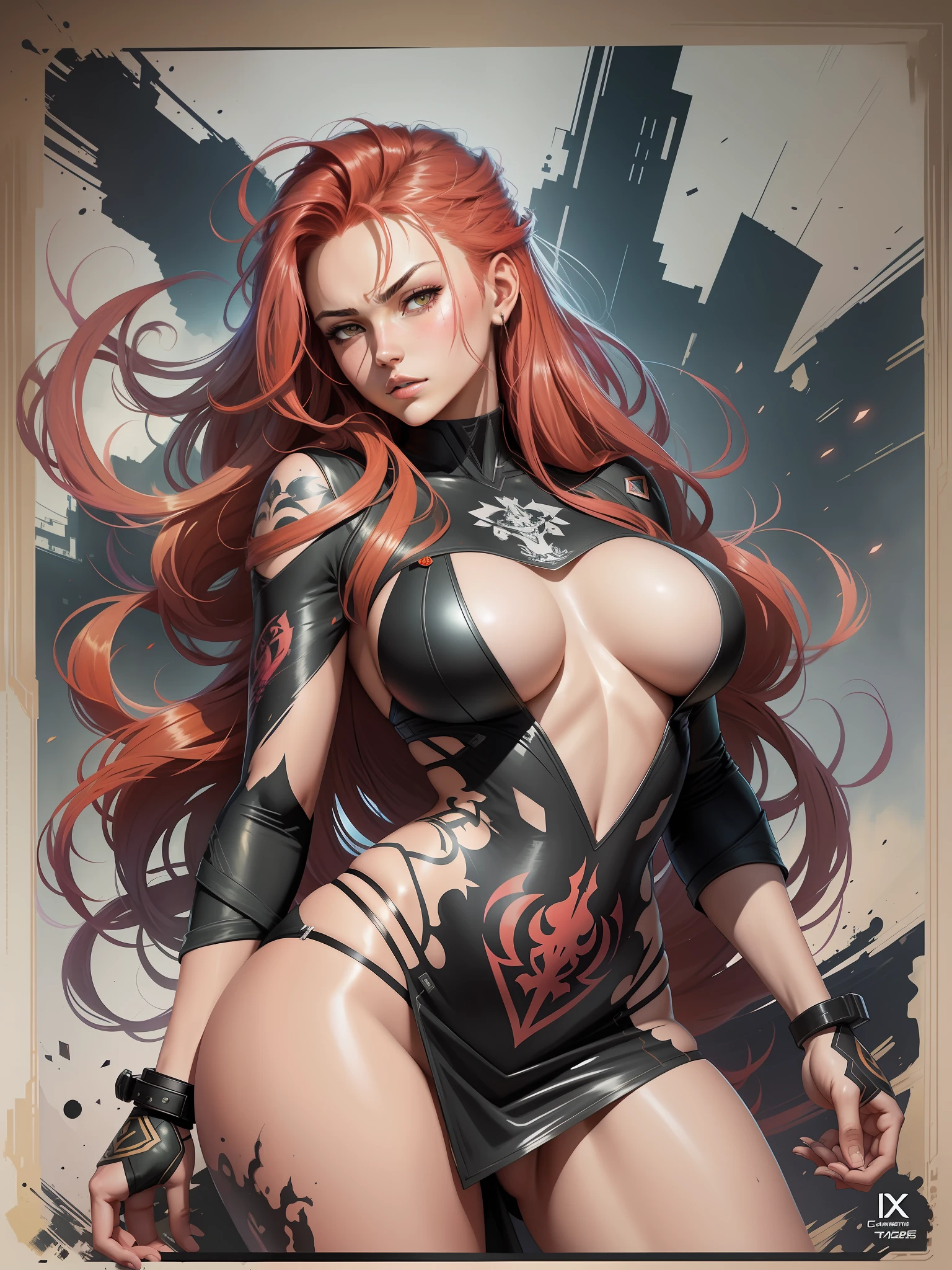 :: Joe Madureira ::2.0 Comix illustration style, Tatoon style, comic book style, Phoebe Tonkin Beautiful woman with ultra detailed long hair, (beautiful and clear background: 1.2),, fantastic paintings, post apocalyptic graffiti style, Ashley Alexiss dressed with black electric ribbon, central face, dress with black electric ribbon, anime :: Jason Fabok and Yoji Shinkawa style :: 2.0 Comix illustration style, tatoon style, comic book style, beautiful woman with ultra detailed long hair, (beautiful and clear background: 1.2), , fantastic paintings, HDR GRADIENT graffit style, flowers, highly detailed eyes, a t-shirt or dress with a white blouse underneath, position and bracelets, with long gradient red hair, HDR colored stained glass, out, vibrant, alphonse mucha style, fantastic paintings by joe madureira, high quality, --AR 3:4 --upbeta --test --creative --upbeta --upbeta --upbeta --upbeta --upbeta , photo, sticker banksy art, beautiful woman with long pink hair, freedom, soul, digital illustration, comic style, perfect anatomy, centered, approaching perfection, dynamic, highly detailed, watercolor painting, artstation, concept art, smooth, sharp focus, illustration, art by meat griffiths and wadim kashin, , , hair RED , heterochromia, Perfect anatomy, centered, approaching perfection, dynamic, highly detailed, character sheet, artstation, concept art, smooth, sharp focus, illustration, art by Kim Jung Gi, , Artgerm, Carne Griffiths and Wadim Kashin, Sasha Yakovleva, Loish, Jeremy Mann, Full Body Shot, Character Sheet, Lightning Wave, Beautiful Anime Watercolor Painting, Dripping Paint by Tim Okamura, Victor NizoVTSEV, Greg Rutkowski, Noah Bradley. Trend in Artstation, 8K, masterpiece, graffiti ink, fine detail, full of color, intricate detail, golden aspect ratio illustration, monochrome background