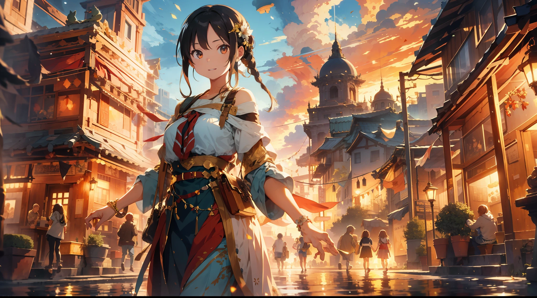 absurdres, highres, ultra detailed, (1girl:1.3),
BREAK
, Design a beautiful temple scene, with intricate architecture, lush gardens, and a sense of peace and spirituality.
BREAK
, Create an image of a destructive demon, with fearsome features, dark powers, and a thirst for chaos and ruin.
BREAK
, Design an image with a fisheye lens effect, capturing a wide field of view with a distinctive, curved perspective.
BREAK
, Create a rooftop view in an urban setting, with panoramic cityscapes, dramatic skylines, and a sense of elevation.
BREAK
, Illustrate a tender moment between a parent and child, capturing their bond, love, and connection.
BREAK
, Illustrate an image using pointillism, with tiny dots of color meticulously placed to create a cohesive and visually stunning whole.