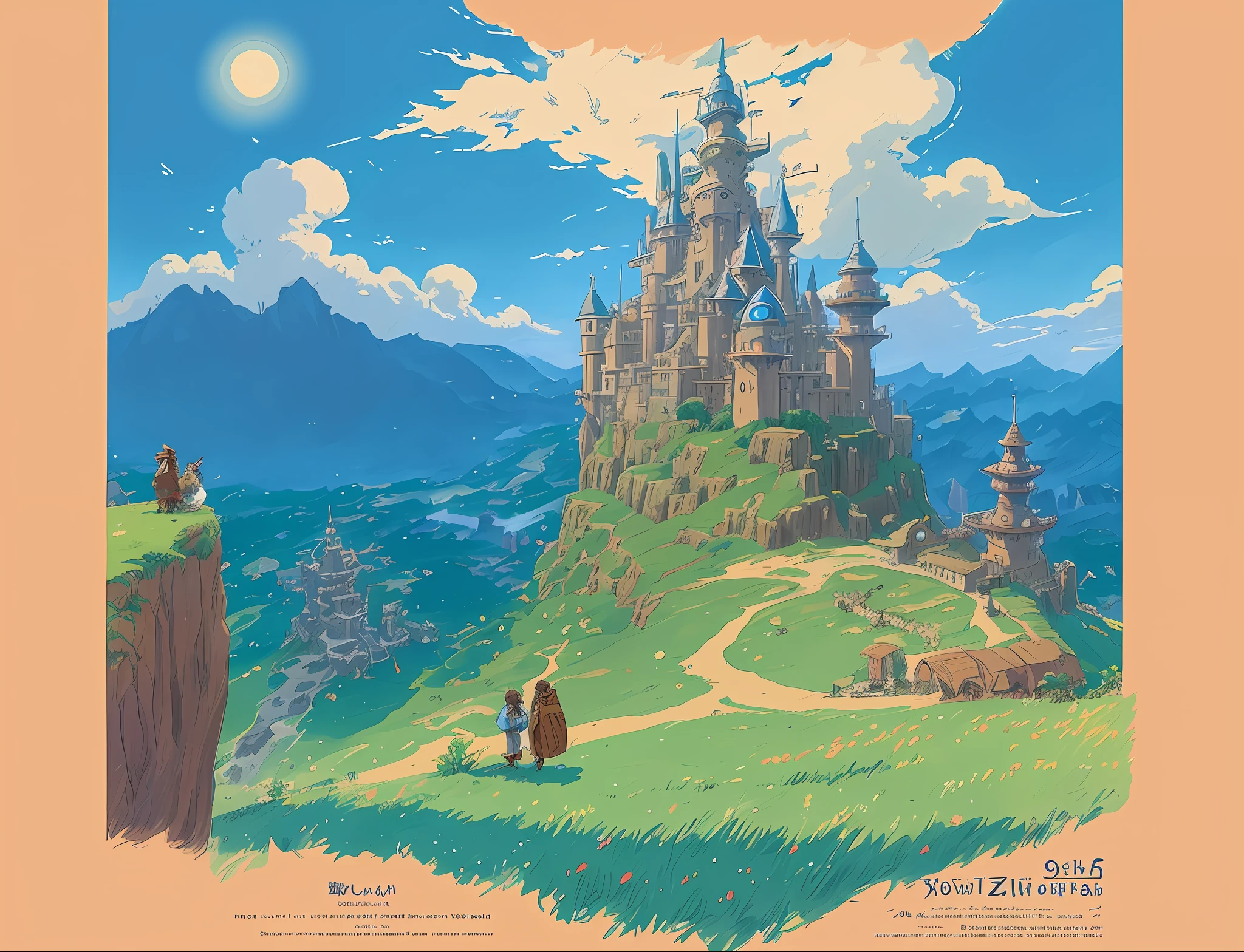 Howl's Moving Castle Ghibli, by Miyazaki, Nausicaa Ghibli, Breath of the Wild, magnificent composition