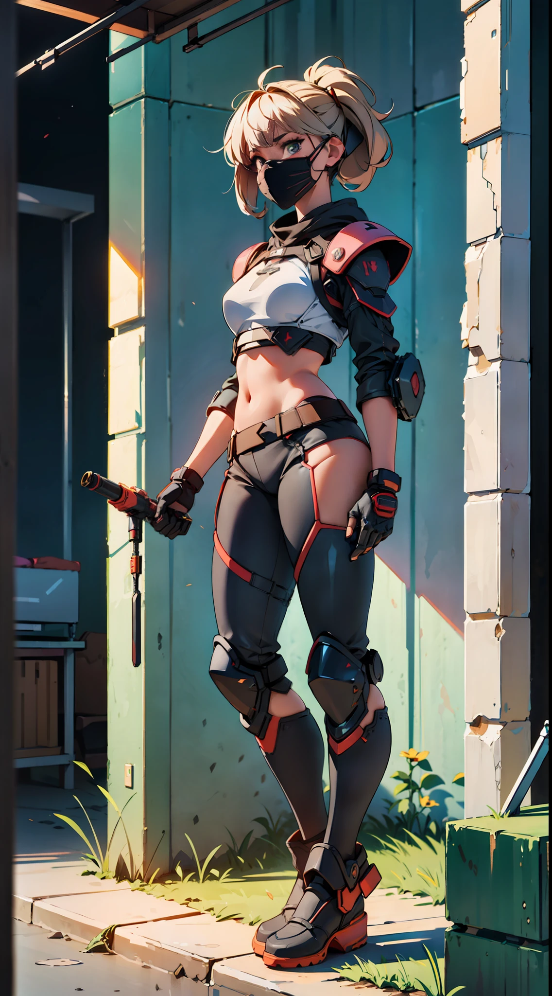 ((high quality)), ((masterpiece)), 8k, 2girls, body armor, light rays, extremely detailed wallpaper CG unity 8k, game cg, looks at the viewer, gloves, boots, whole body, watch, computer, mask, drone, mechanical weapon,