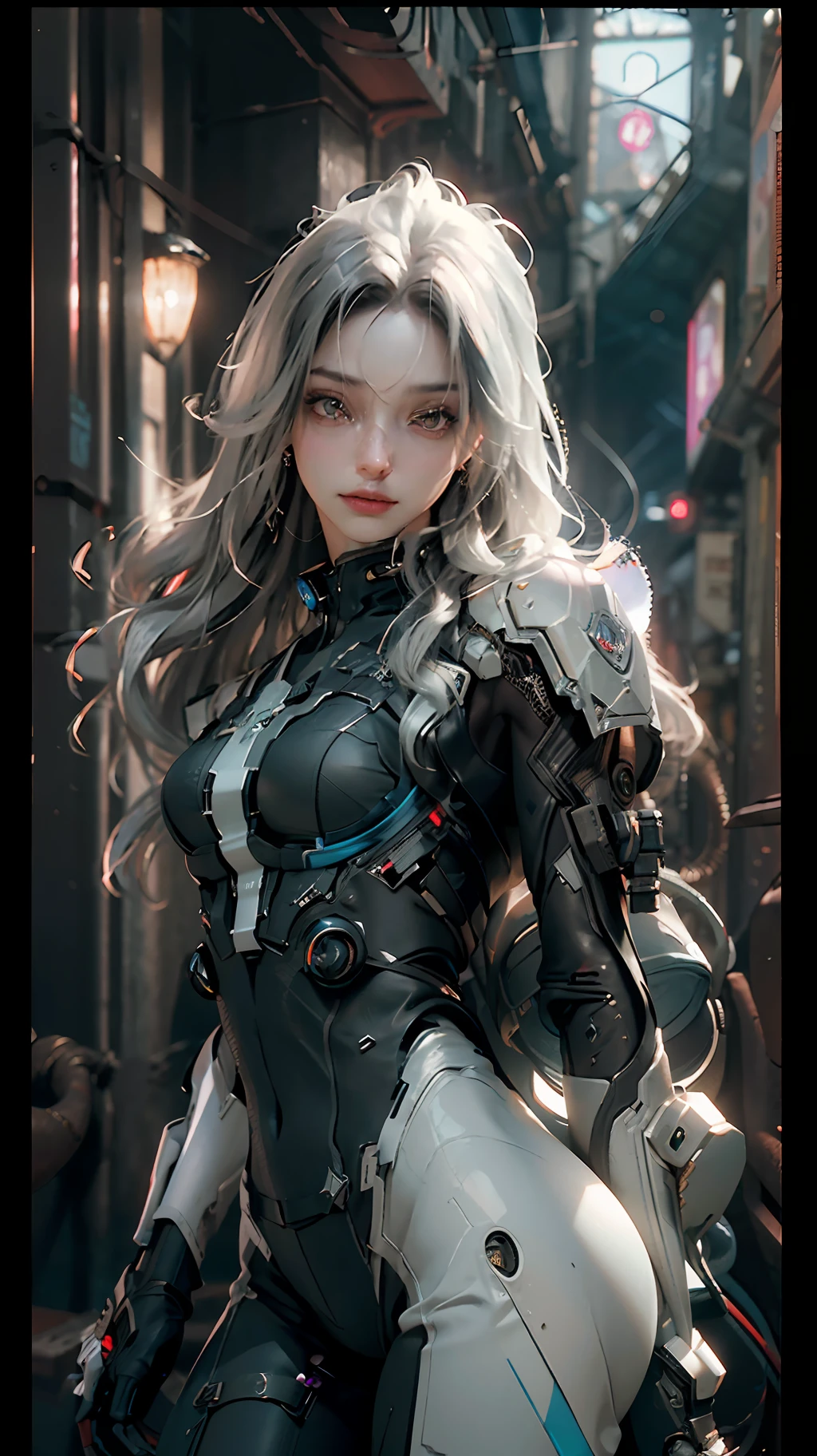 ((Best quality)), ((masterpiece)), (detailed:1.4), 3D, an image of a beautiful cyberpunk female,HDR (High Dynamic Range),Ray Tracing,NVIDIA RTX,Super-Resolution,Unreal 5,Subsurface scattering,PBR Texturing,Post-processing,Anisotropic Filtering,Depth-of-field,Maximum clarity and sharpness,Multi-layered textures,Albedo and Specular maps,Surface shading,Accurate simulation of light-material interaction,Perfect proportions,Octane Render,Two-tone lighting,Wide aperture,Low ISO,White balance,Rule of thirds,8K RAW,