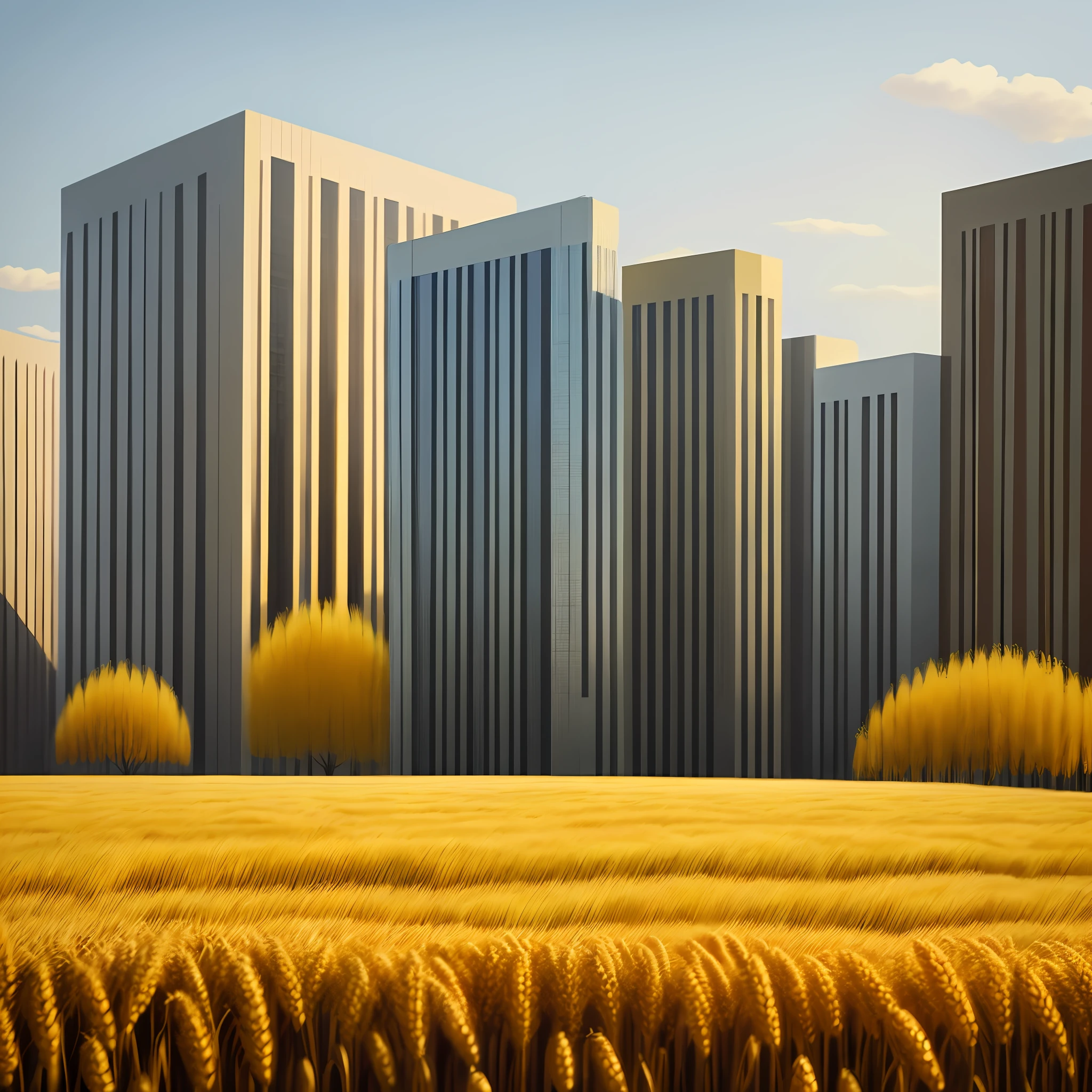 Buildings, wheat