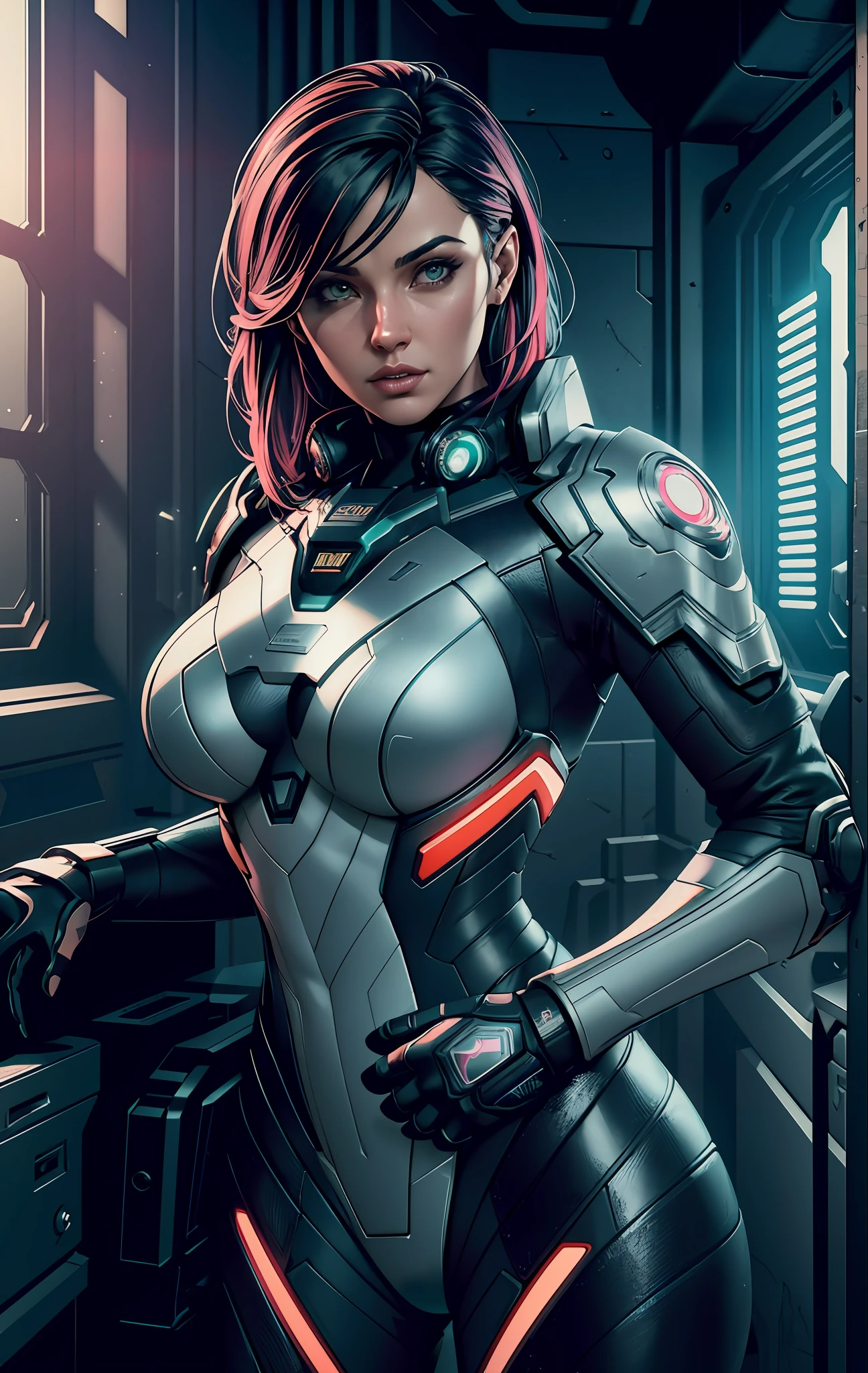 (comic style), (colored line art:1.5), ((Best quality)), ((masterpiece)), (detailed:1.4), 3D, an image of a beautiful cyberpunk female,HDR (High Dynamic Range),Ray Tracing,NVIDIA RTX,Super-Resolution,Unreal 5,Subsurface scattering,PBR Texturing,Post-processing,Anisotropic Filtering,Depth-of-field,Maximum clarity and sharpness,Multi-layered textures,Albedo and Specular maps,Surface shading,Accurate simulation of light-material interaction,Perfect proportions,Octane Render,Two-tone lighting,Wide aperture,Low ISO,White balance,Rule of thirds,8K RAW, (realistic:1.3), (mature adult:1.5)