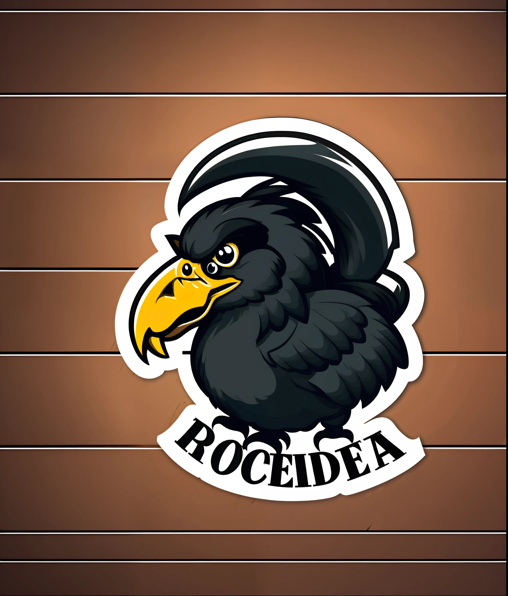 text saying "(Team Rocheda)", punk dodo mascot, (sticker design), masterpiece realistic volumetric light