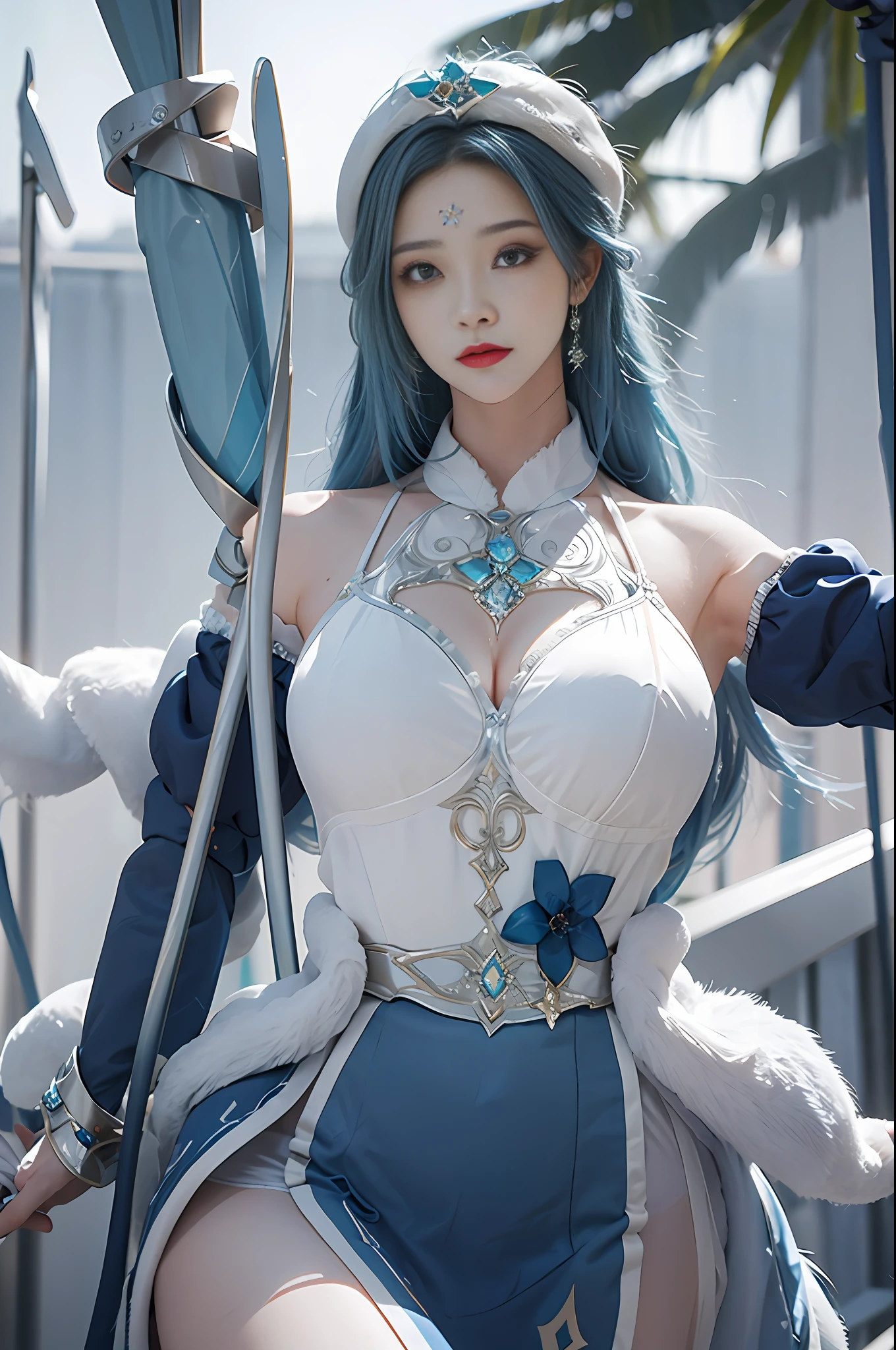 (Masterpiece, best quality, rich detail, realism: 1.3), (ulzzang-6500-v1.1:0.7), 1girl, upper body, (hips, big breasts, sexy, beautiful, perfect body: 1.3)