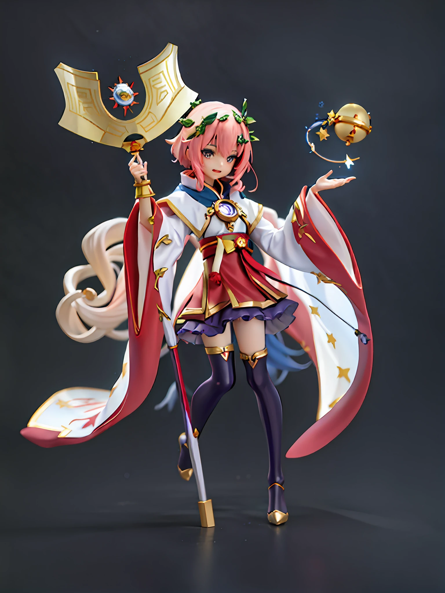 anime character with a crown and a flag holding a gold coin, onmyoji detailed art, lunar themed attire, beautiful celestial mage, half invoker half megumin, character design contest winner, cushart krenz key art feminine, human :: sorceress, [ character design ], /!\ the sorceress, full body concept