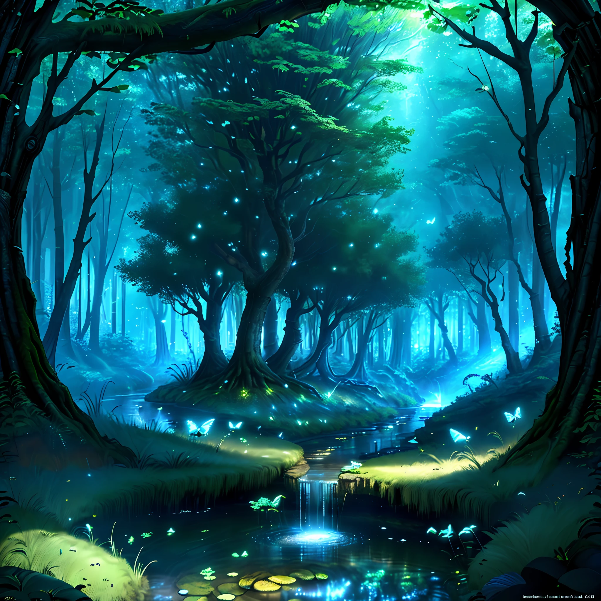 Masterpiece, better quality, (highly detailed CG Unity 8k wallpapers), (better quality), (best illustrations), (best shadows), forest theme with natural elements. Large trees, calm streams, small bright mushrooms, surrounded by delicate leaves and branches, with fireflies and effects of light particles,, (natural elements), (jungle theme), (leaves), (branches), (fireflies), butterflies, (delicate leaves), (glow), (particle effects). , isometric 3D, Octane rendering, ray tracing, super detailed