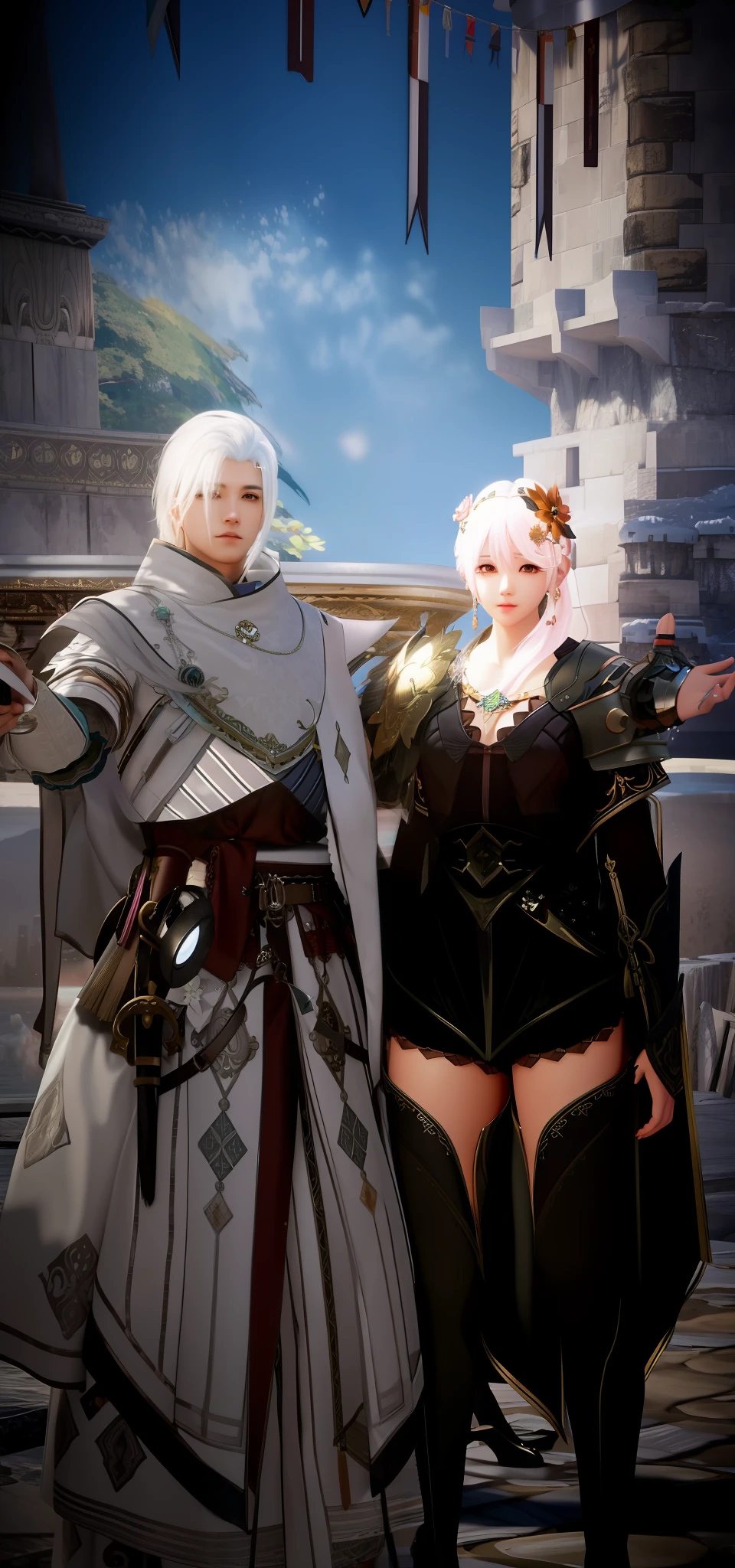 (extremely detailed CG unity 8k wallpaper), the most beautiful artwork in the world, couple, upper body,kpop idol,