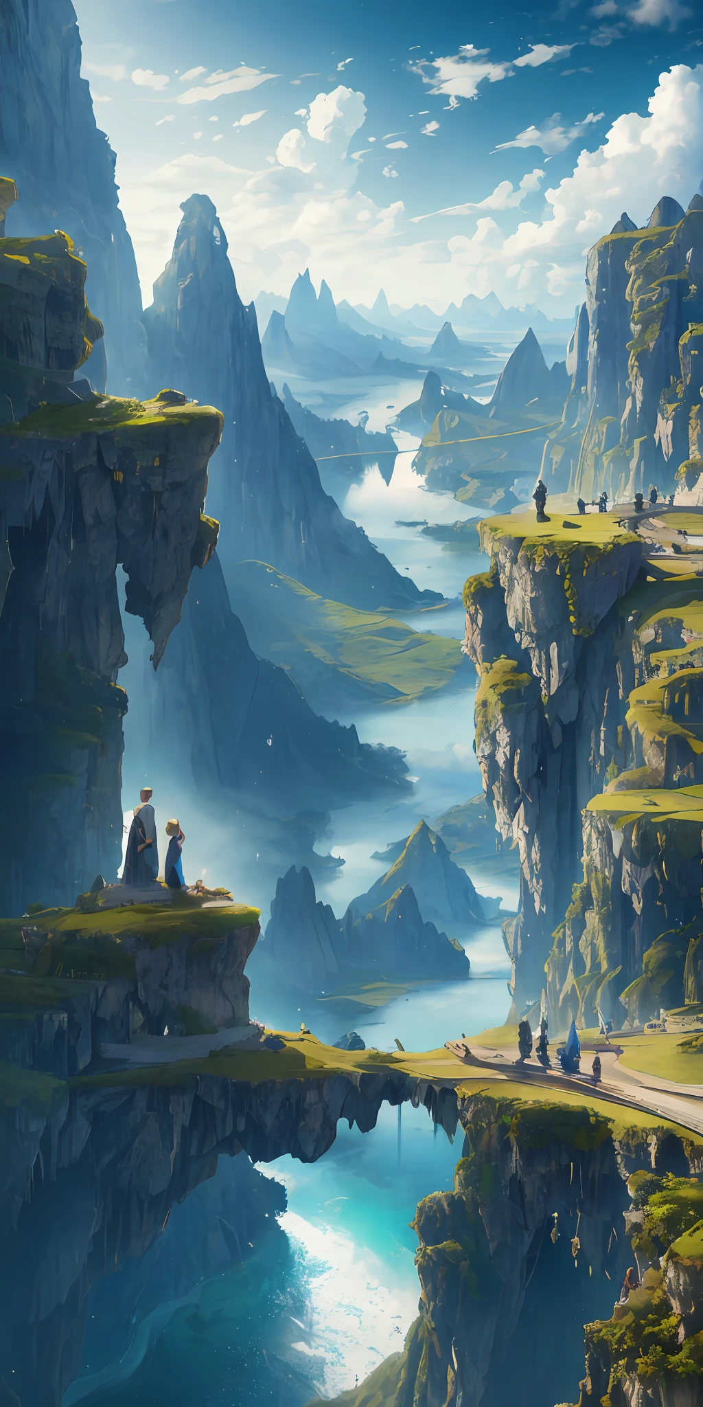 Masterpiece, best quality, high quality, extremely detailed CG unity 8k wallpaper, landscape, outdoor, sky, cloud, sky, no humans, mountain, landscape, water, tree, blue sky, waterfall, cliff, nature, lake, river , cloudy skies, award winning photography, bokeh, depth of field, HDR, bloom, chromatic aberration, photorealism, very detailed, trending on artstation, trending on CGsociety, intricate, high detail, dramatic, midjourney art