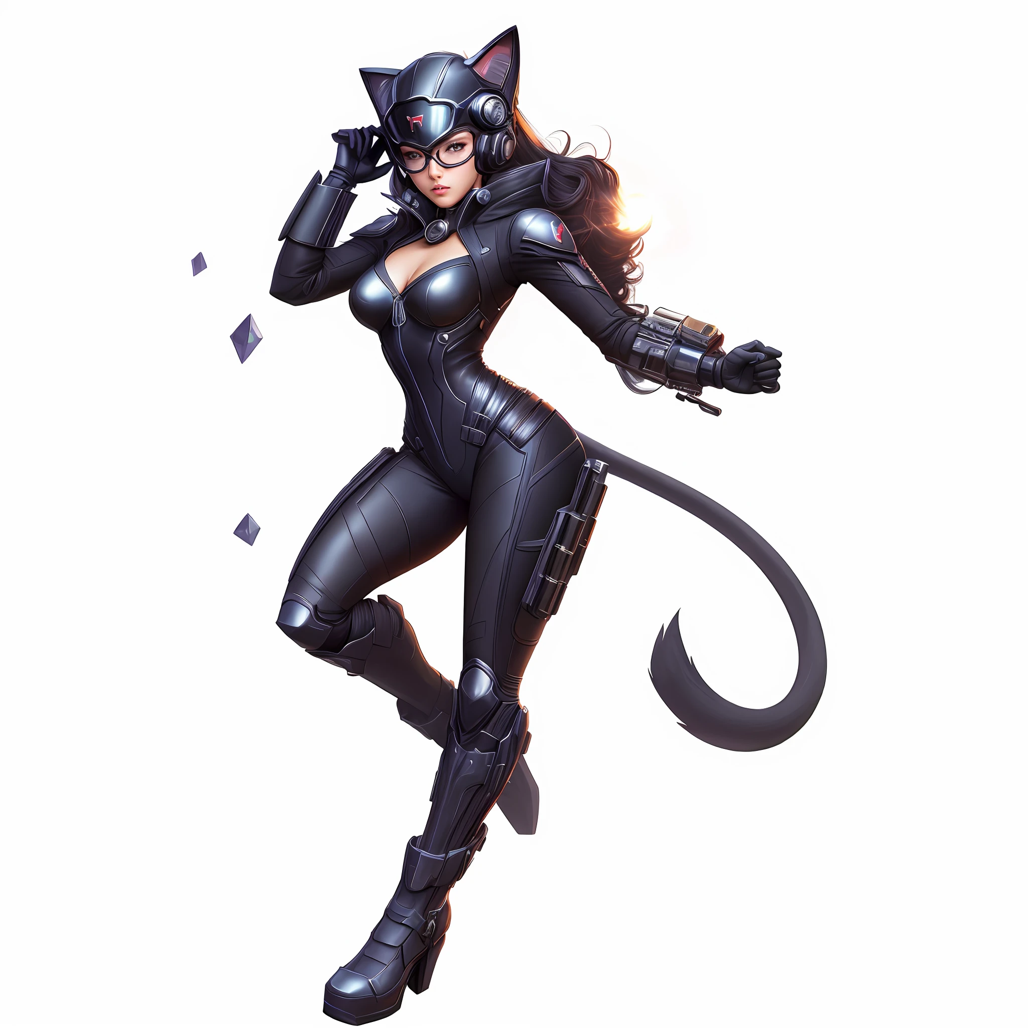 cyberpunk cat, cat girl, catwoman, catwoman, catwoman, catwoman 3d rendering, jane barttelle, attractive cat girl, cybercat, beautiful young catwoman, villain, official character art, official concept art, cyberverse style, style art germ, digital character art, close-up of a man in a cat helmet costume, 90s comic book character design, Krentz Kusart and ArtGerm, beautiful full body concept art, stanley tiger liu, style ivan Talavera and ArtGerm, comic book character design, inspired by Ryan Stegman, Black Fox Mage, Standing Drawing, 8k, Realism, Best Quality, Masterpiece, High Resolution, (8k, RAW Photo, Best Quality, Masterpiece: 1.2), (Realism, Photo Photorealisticity: 1.37), Highly Detailed RAW Color Photo, Beautiful Young Girl, Dynamic Poses, (Wide Buttocks), (Detailed Skin), (Detailed Lips), (Detailed Eyes), (Universe: 1.4), (Graveyard: 1.1), (Sci-Fi Settings) (Facial Details), (Curves), Eye Detail, Chromatic Aberration, Depth of Field, Soft Lighting, Masterpiece, Best Quality, Complex, (Lens Flare: 0.7), (Flare: 0.7), Particle Effects, Ray Tracing, Tone Mapping , Very detailed, concept art, smooth, sharp focus, dramatic lighting, very detailed artwork, film, hyperrealistic painting, trends on Artstation, 8K, incredible shadows, realistic, (highly detailed background: 1.2), midjourney art