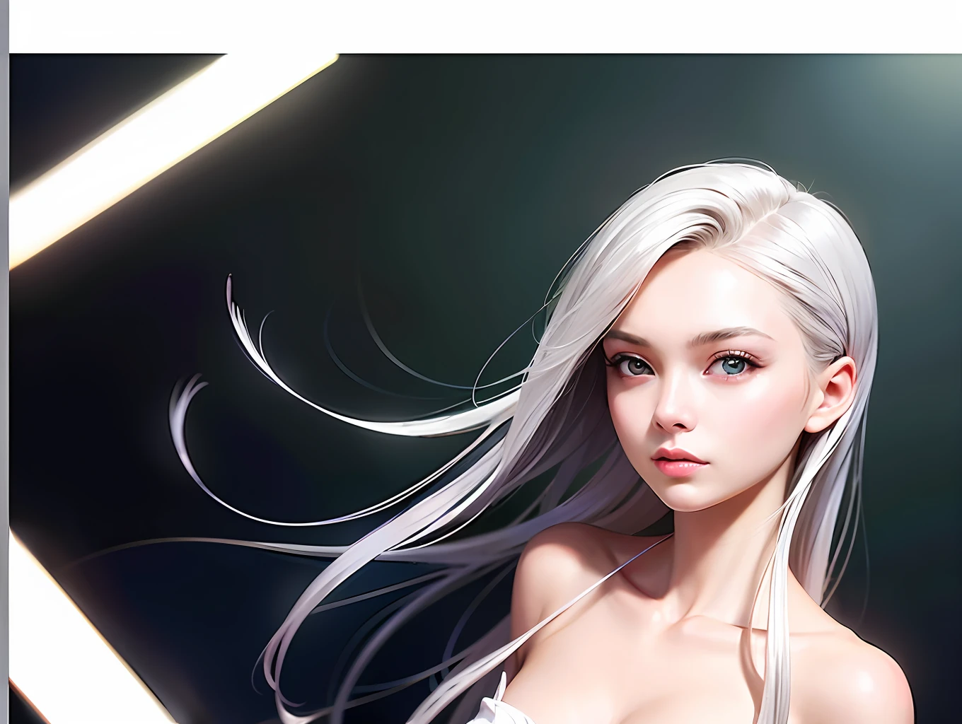 ((masterpiece, top quality, super definition, high definition)), solo, beautiful girl, shining eyes, perfect eyes, 15 years old, silver theme,