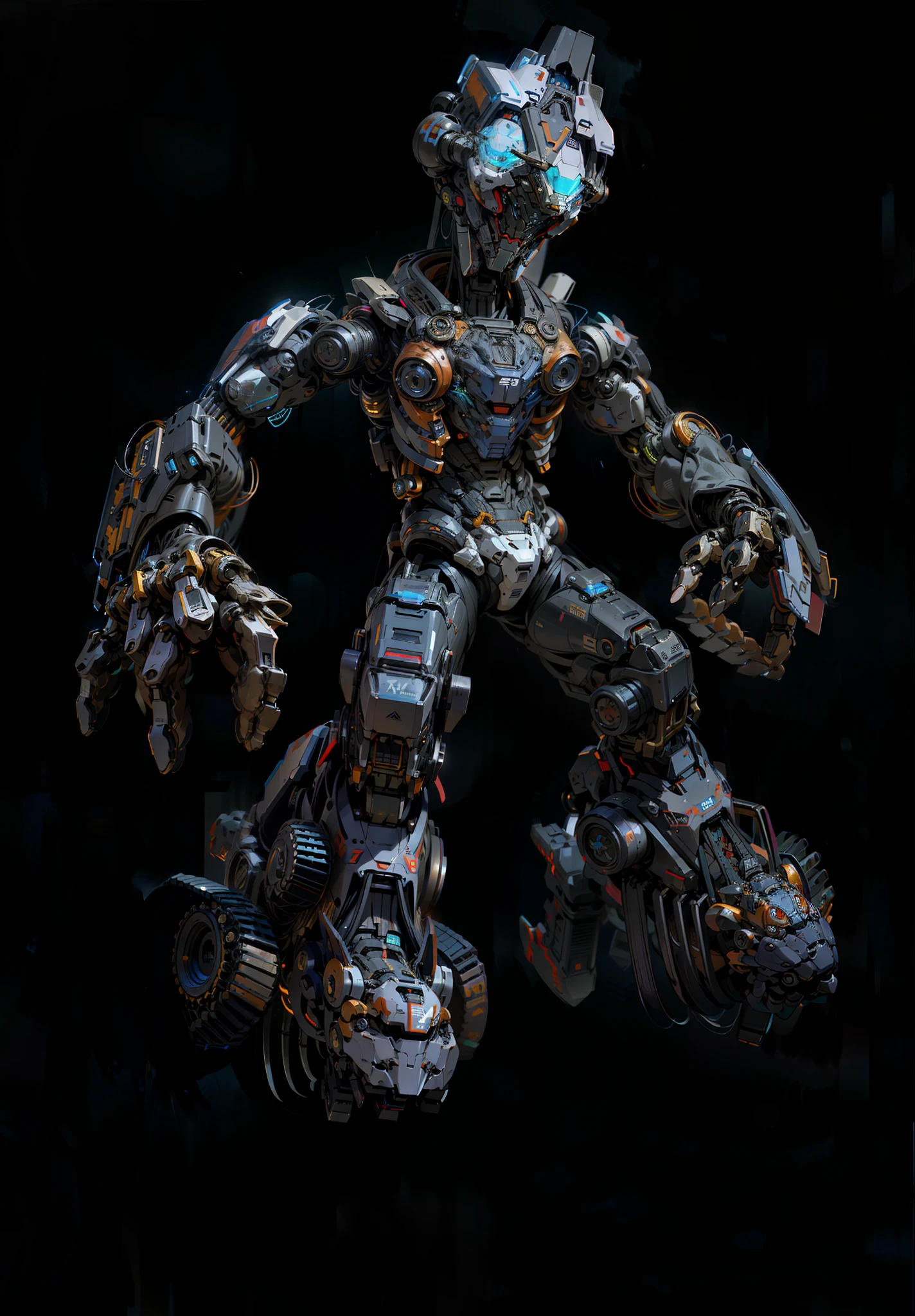 Robot, Epic Robot, Metallic Livery, Strong Mechanics, Complex, Real, Humanoid Mecha, Rust, Big Eyes, Smile, Long Neck, Roland Ziervinskis 3d Render Art, Polycount Contest Winner, Humanoid Mecha, 3D Render Stylized, Beautiful Robot Character Design, Mecha Portrait, Mecha, Transformers Style, Realism, Right Hands