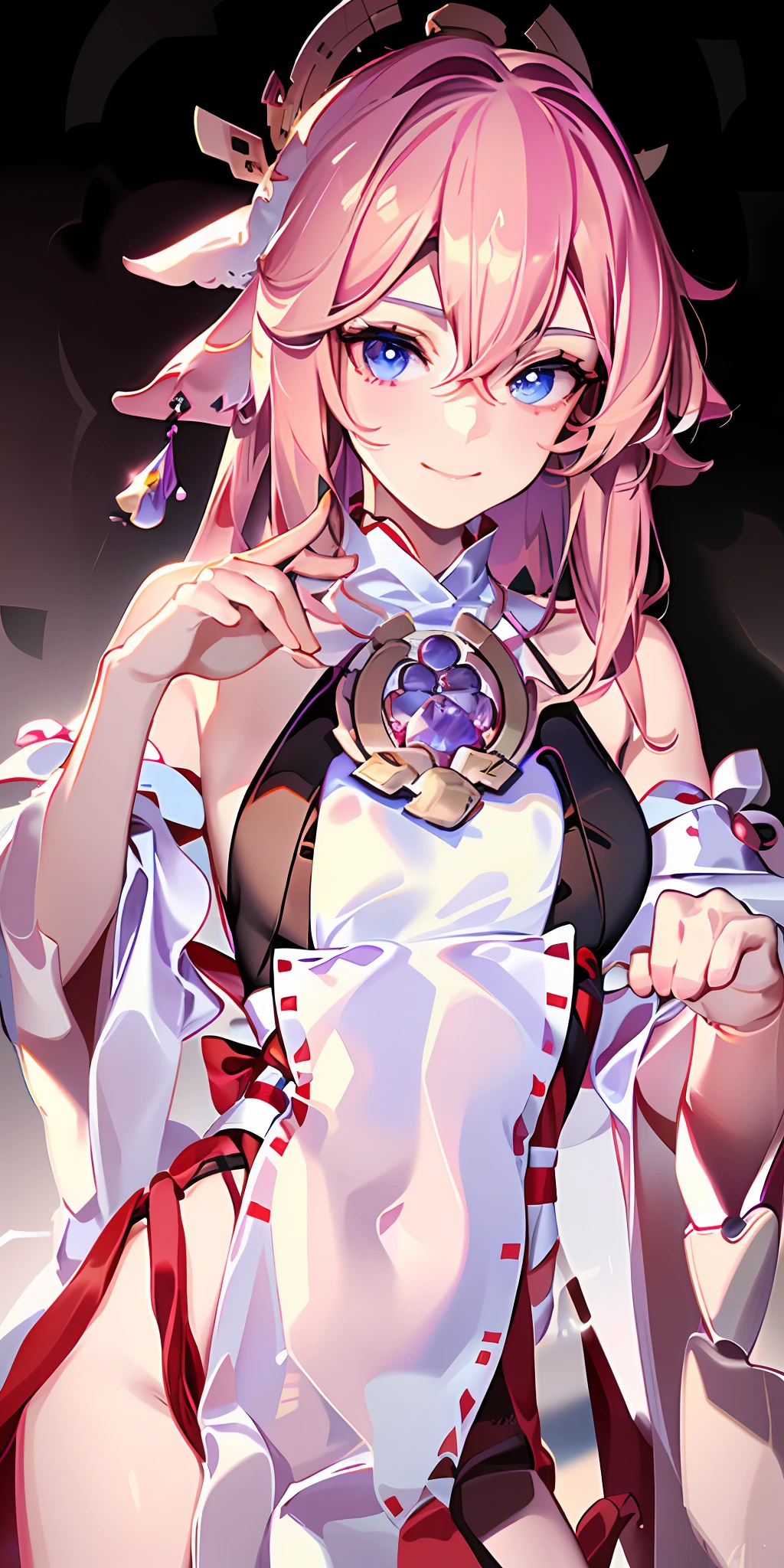 (realistic: 1.4), (masterpiece, sidelighting, finely detailed beautiful eyes: 1.2), masterpiece*portrait, realistic, 3d face, glowing eyes, shiny hair, loss skin, solo, embarrassed, (midriff), black underwear, blonde hair ,