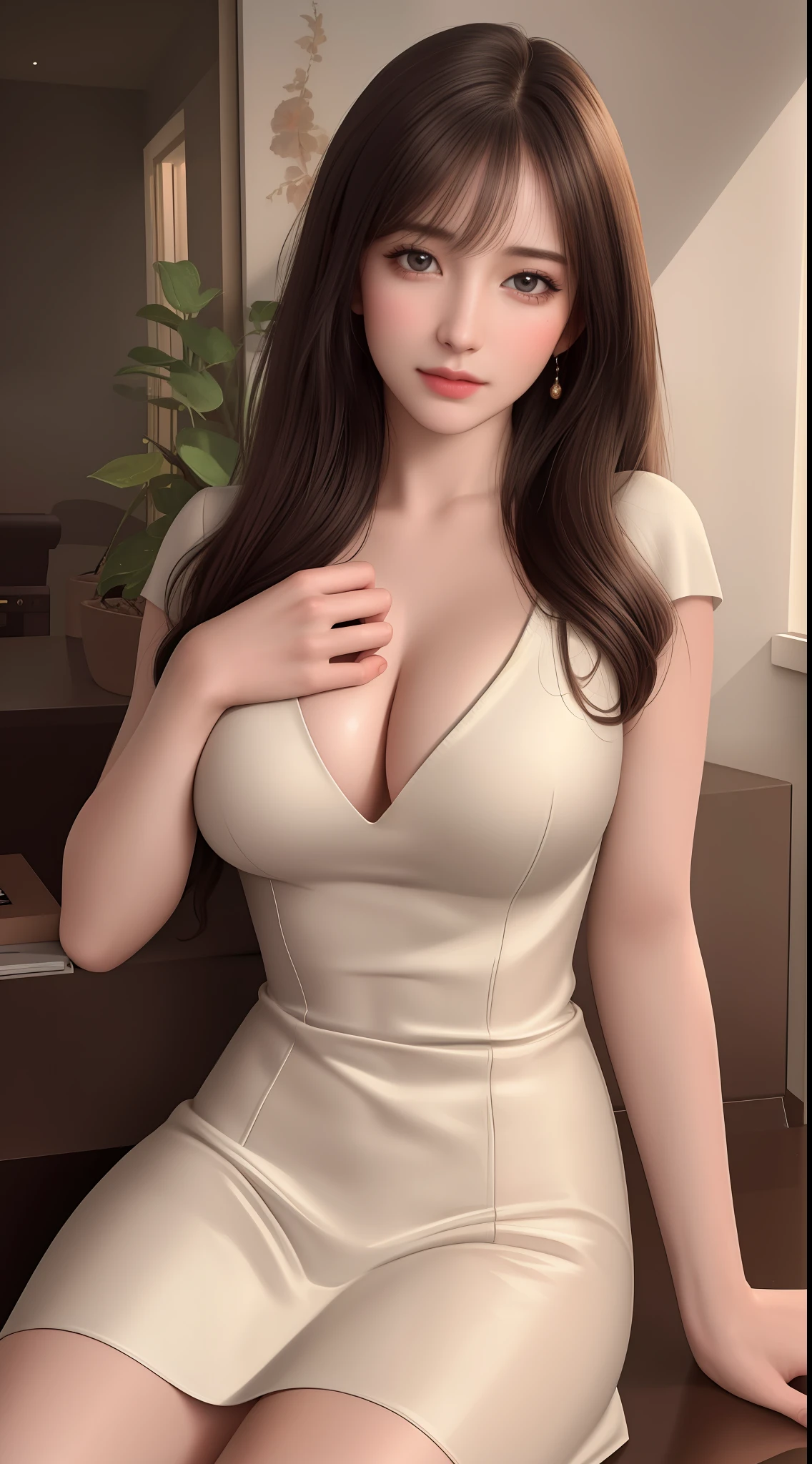 ((Best quality, 8k, Masterpiece :1.3)), Beautiful face, (photo realistic:1.4), soft lighting, (high detailed skin:1.3), 8k uhd, dslr, high quality, high resolution, 4k, 8k, absurdres, best ratio four finger and one thumb, (realistic:1.4), ((realistic medium breasts :1.3)), Highly detailed face and skin texture, Detailed eyes, Double eyelid, full body view, 1girl,