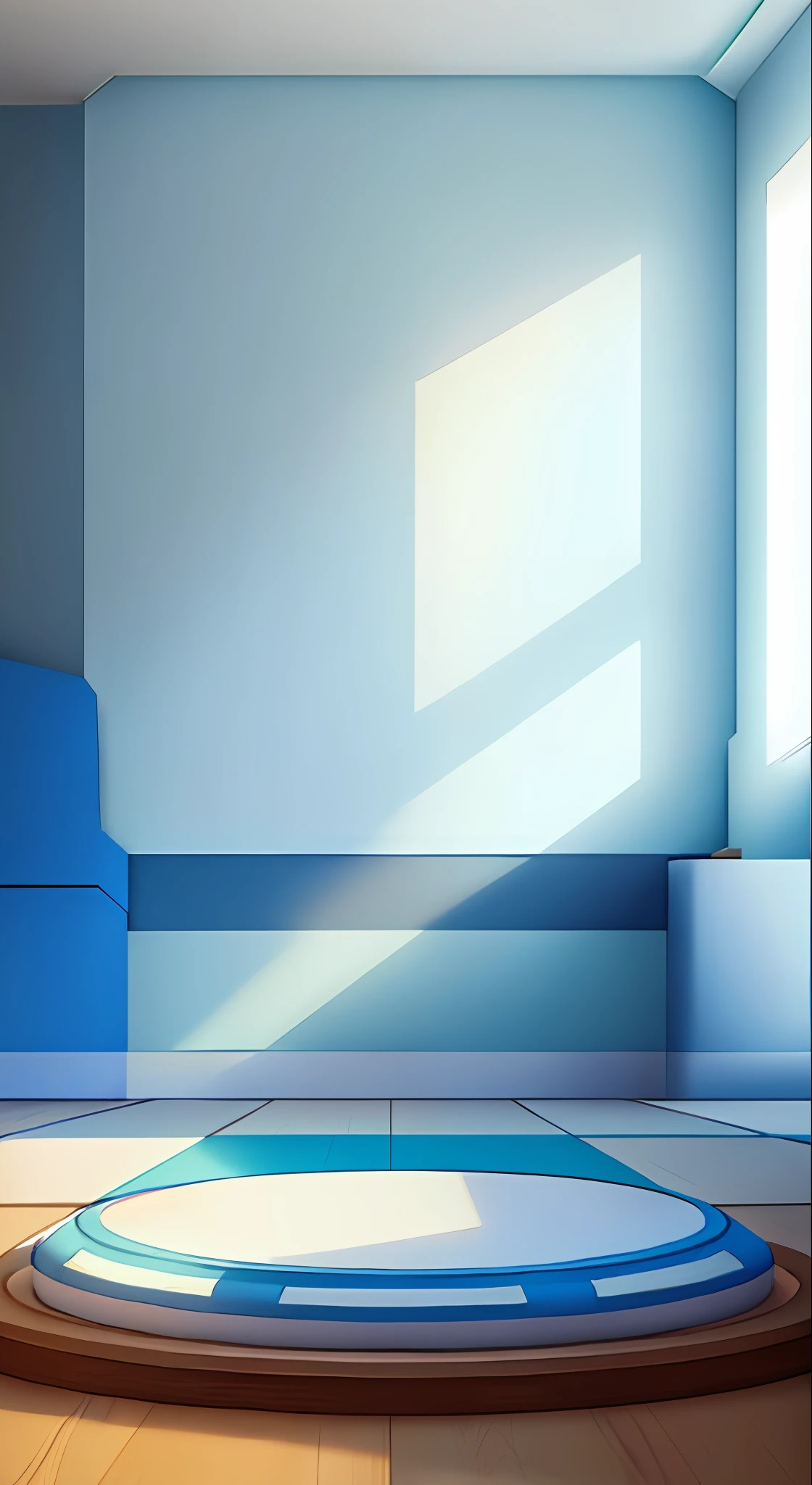 Indoor, bedroom, HD, masterpiece, 8k, bright scene, full light, model background, blue sky, during the day, shooting background, cute scene