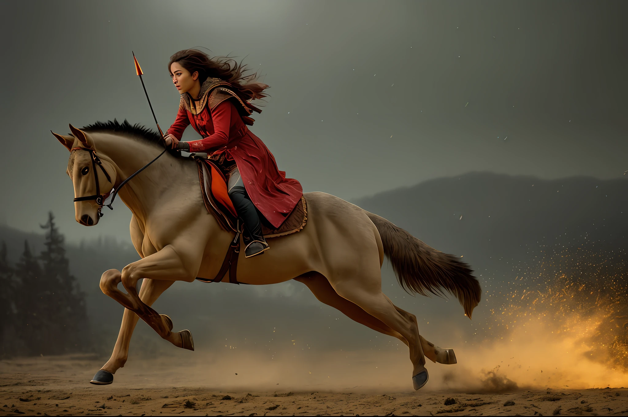 real, photoshoot, realistic, perspective, luminescent, bright colors,
illusion, atmospheric scene, masterpiece, best quality, (detailed beautiful face, detail skin texture, ultra-detailed body:1.1),
(A north warior riding a wolf running at the viewer, (bleeding, pierced by spears, scattering drops of dirt and blood to the sides)),
realistic photo,breath taking, sharp lense, professional photographie, 70mm lense, detail love, good quality,
unreal engine 5, wallpaper, colerful, art, (hdr:1.5), hyperdetailed, (artstation:1.5), cinematic, warm lights,
dramatic light, rich colourful, (background inside dark, moody, private study:1.3) , POV, nikon d850, film stock photograph, kodak portra 400, camera f1.6 lens,
rich colors, hyper realistic, lifelike texture, (dramatic lighting), cinestill 800
