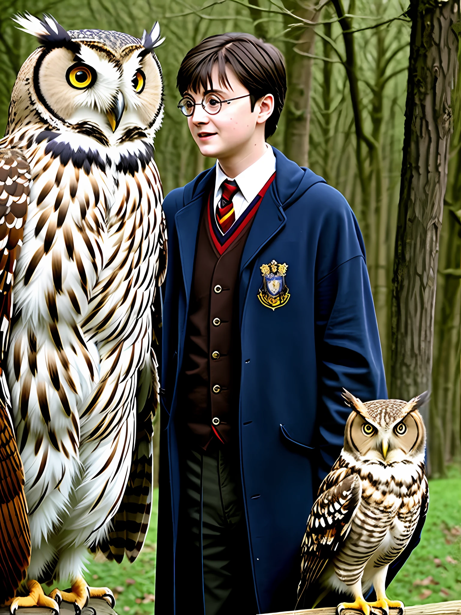 Herry Potter talking to his owl