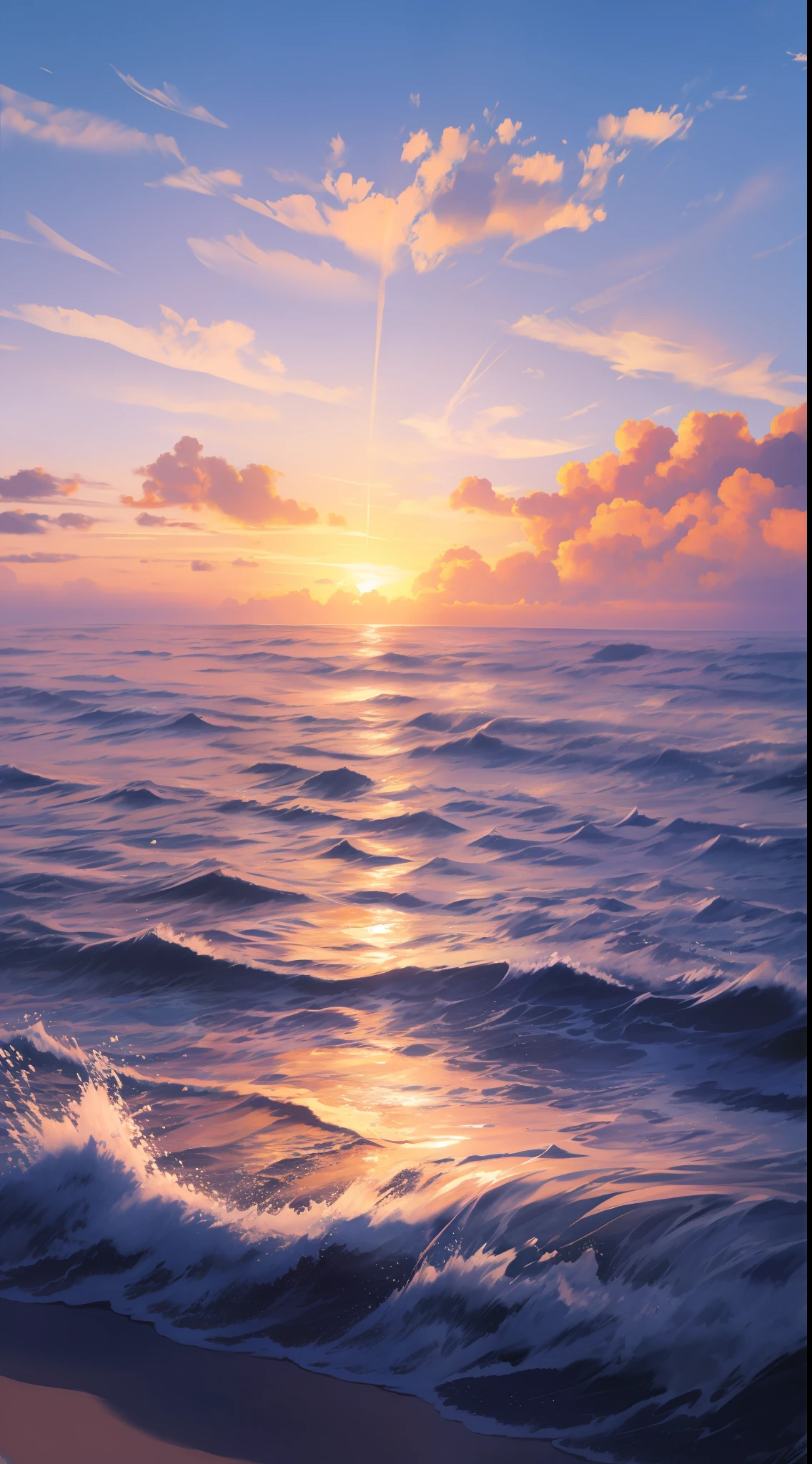 Sea, sunrise, high quality, UHD, 16k, highres