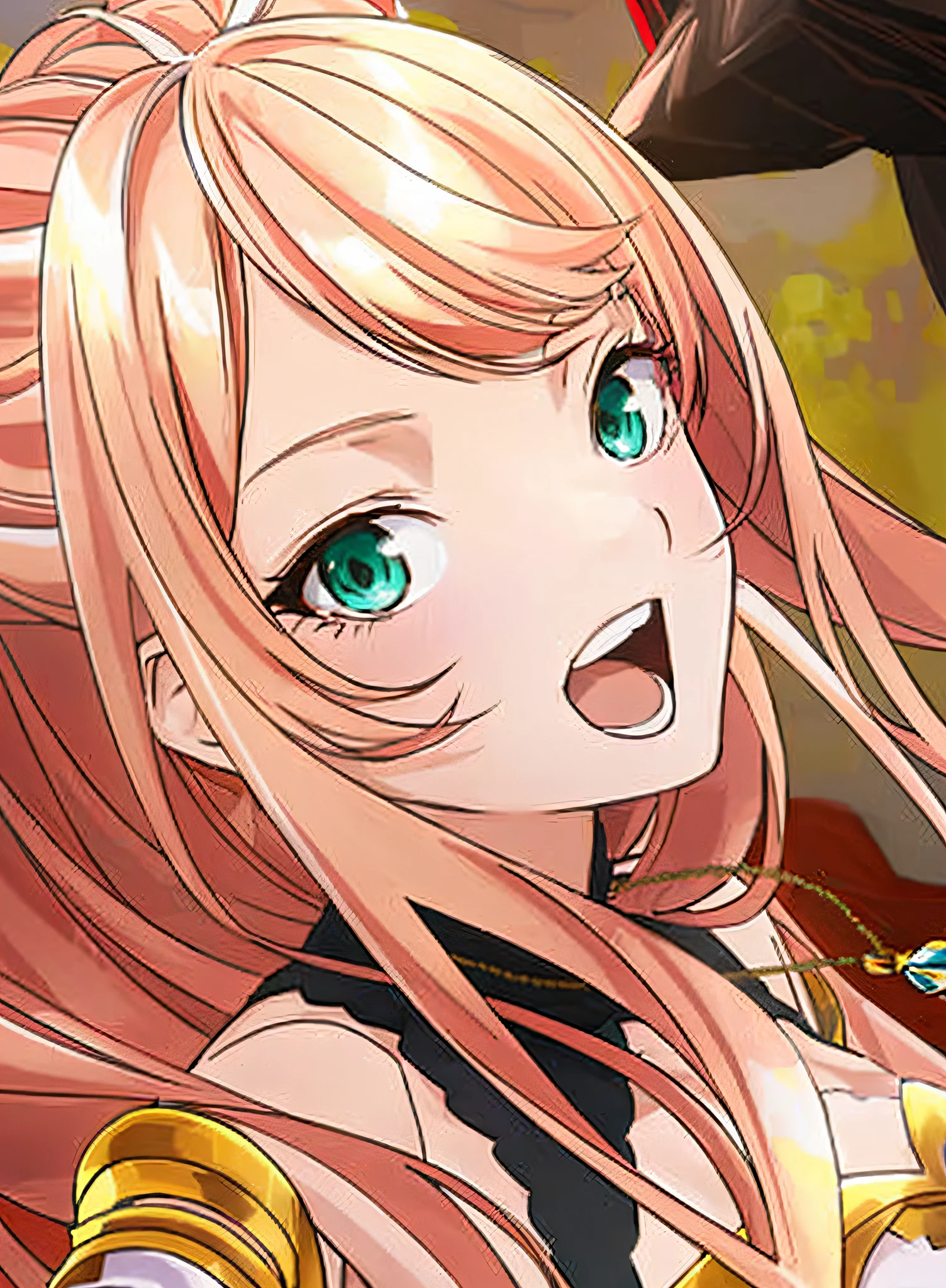 anime girl with long pink hair and green eyes holding a sword, anime visual of a cute girl, detailed key anime art, visual novel key visual, fine details. girls frontline, key visual, anime key visual of elegant, waifu, hanayamata, atelier lulua, anime visual of a young woman, today's featured anime still, macross delta splash art