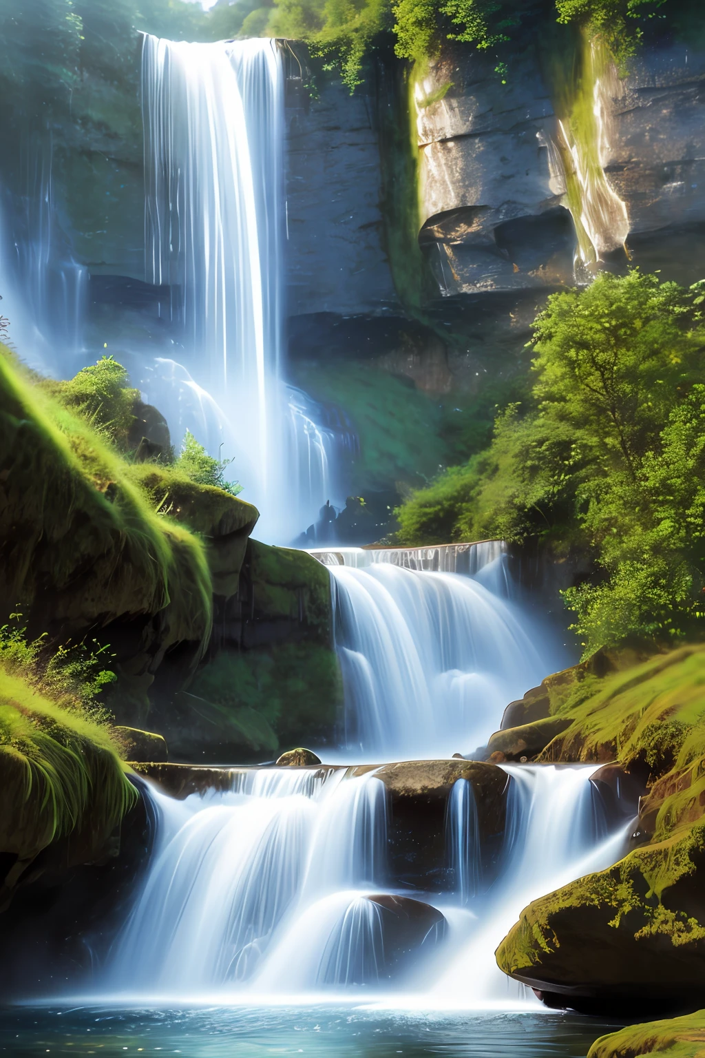(masterpiece, high resolution, photorealistic:1.3), waterfall