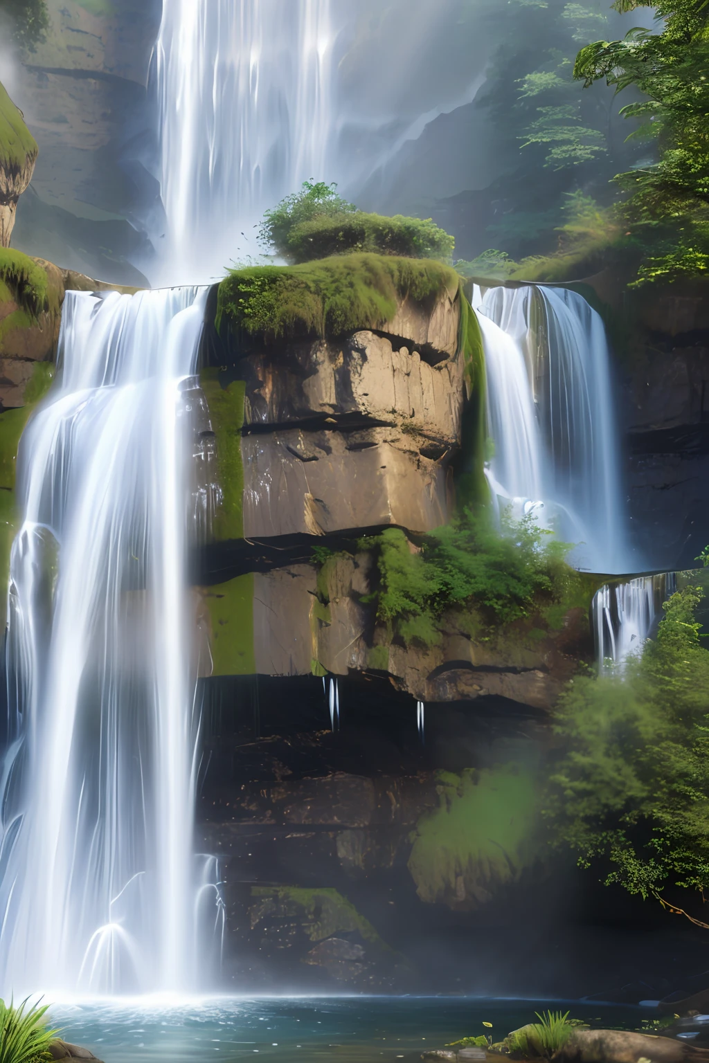 (masterpiece, high resolution, photorealistic:1.3), waterfall