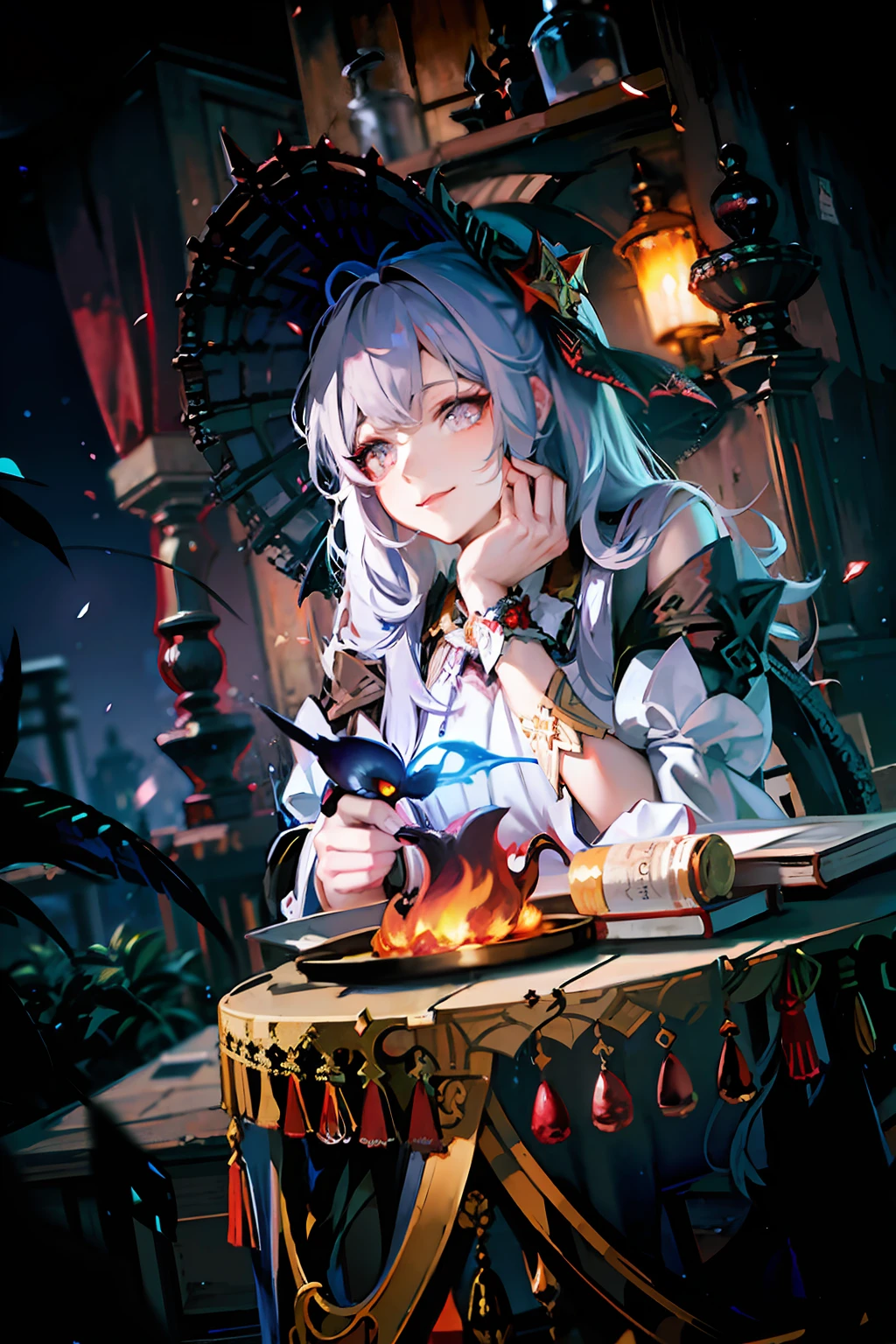 Devil, Shadow, Dark Girl, Dark Brainwash, Fantasy, Gorgeous, Fire, Stars, Fireplace