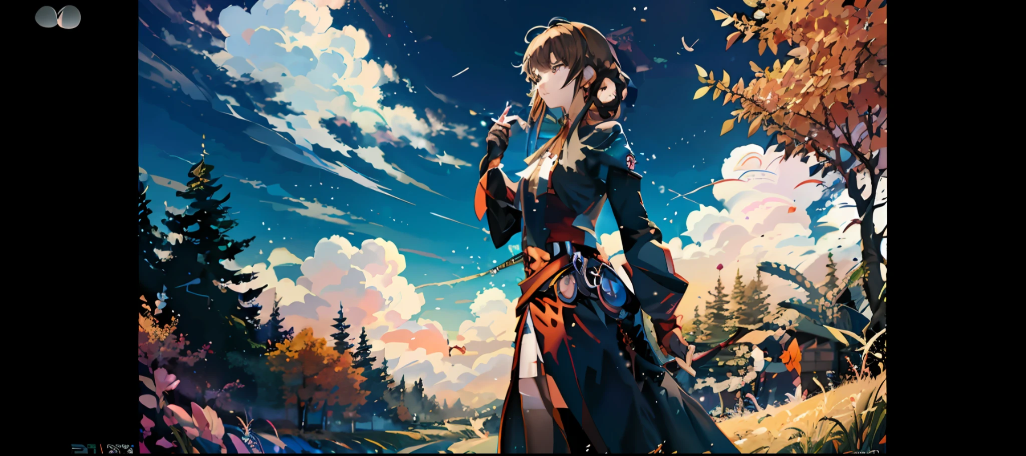 anime girl in a long dress standing in a field with a forest, anime style 4 k, anime art wallpaper 4 k, anime art wallpaper 4k, anime art wallpaper 8 k, beautiful anime artwork, 4k anime wallpaper, anime wallpaper 4k, anime wallpaper 4 k, beautiful anime art, anime fantasy artwork, beautiful anime, beautiful alluring anime woman