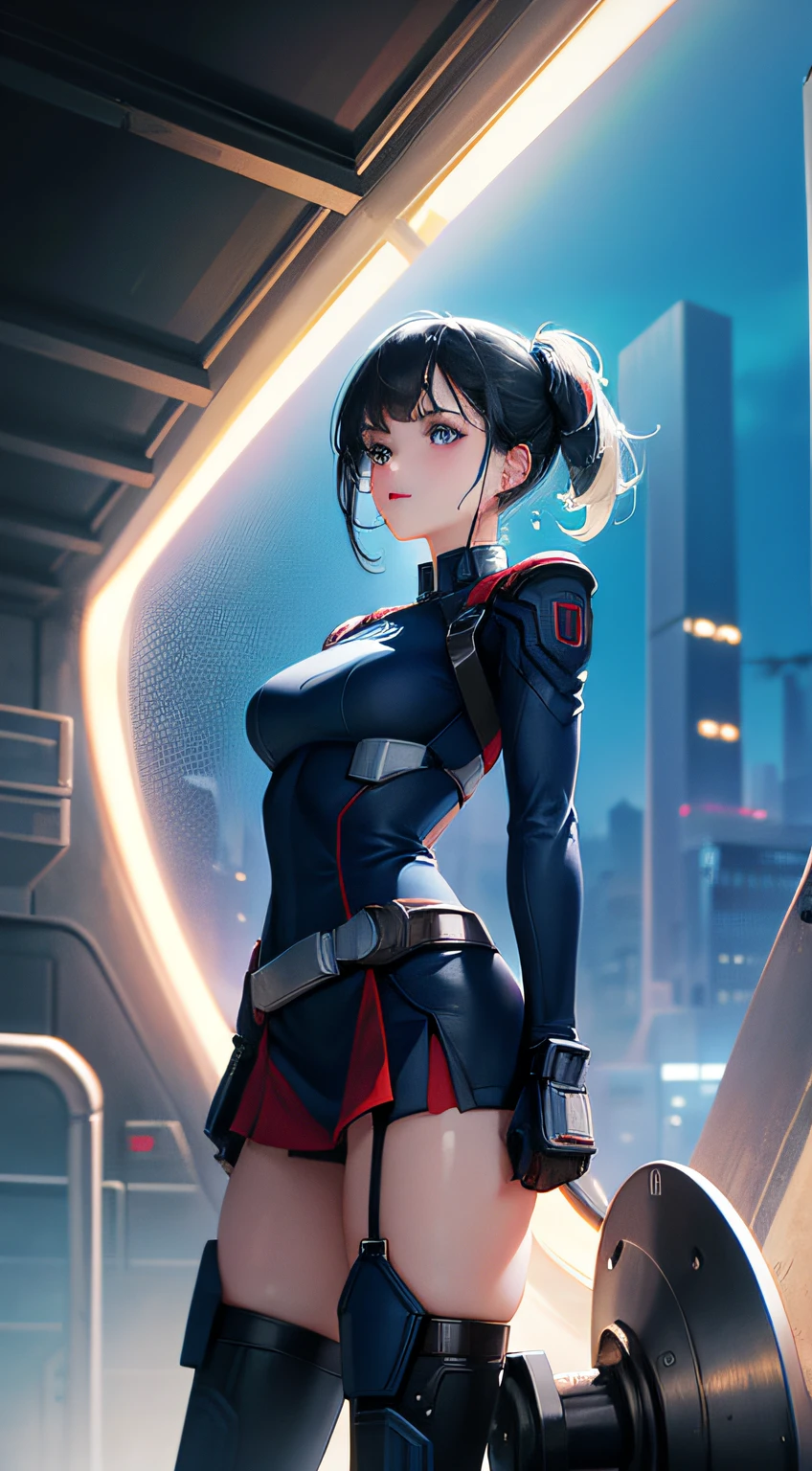 (1girl:1.3), solo, __body-parts__, official art, unified 8k wallpaper, super detailed, beautiful and aesthetic, beautiful, masterpiece, best quality, raw, masterpiece, super fine photo,, best quality, super high resolution, photorealistic photorealism, sunlight, full body portrait, amazing beauty,,dynamic pose, delicate face, vibrant eyes, (viewed from the side), she wears a futuristic Captain America suit, blue color scheme, (holding a shield in hand), A capital A on chest, very detailed abandoned warehouse background, detailed face, detailed complex busy background, messy, gorgeous, milky white, highly detailed skin, realistic skin details, visible pores, sharp focus, volumetric fog, 8k uhd, DSLR camera, high quality, film grain, fair skin, photo realism, lomography, huge metropolis in future dystopia, seen from below, translucent