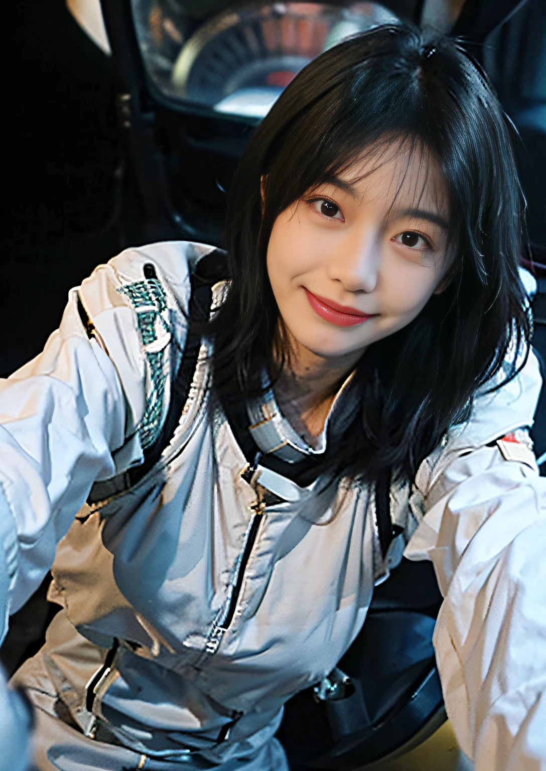 Best Quality, Ultra High Resolution, (Realism: 1.4), Depth of Field, Beautiful Face, (PureErosFace_V1: 0.8), | | 1girl, medium breast, innocent smile, natural makeup, | | | Model pose, | | (Spacesuit: 1.5), Exquisite Design, | | Space background, stars_\(sky\), moonlight, night, | |