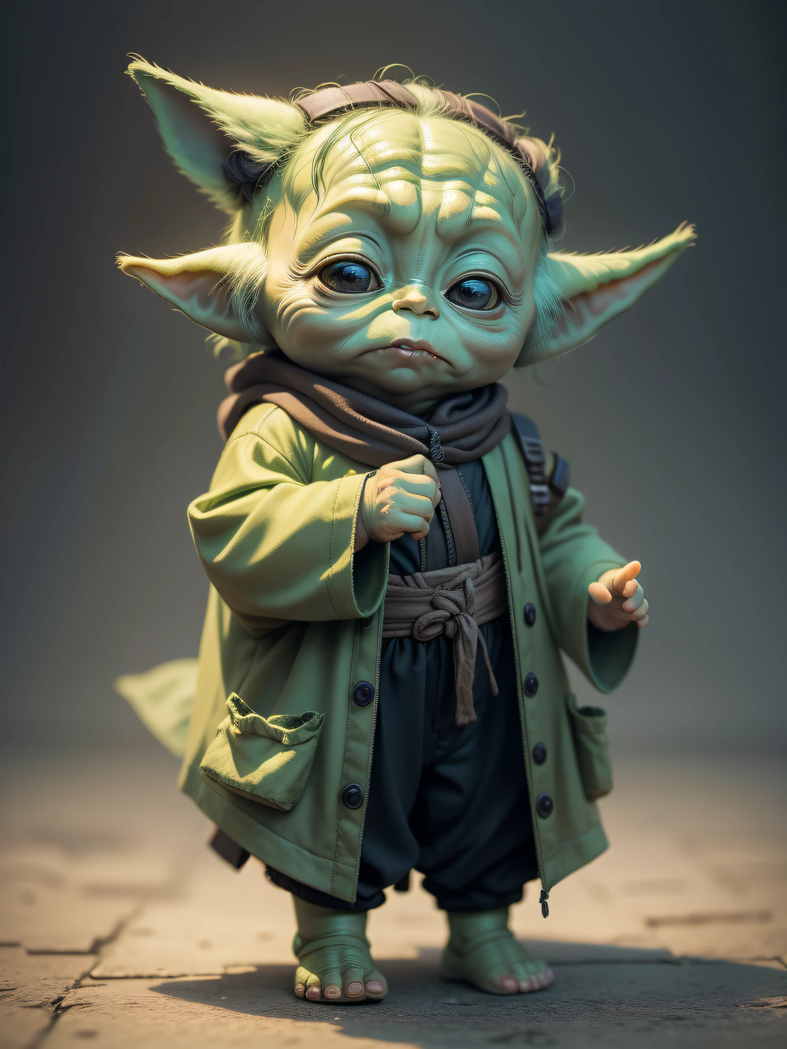 baby yoda, full body, paitnting, intricate (((solo))), no background, highest definition,, 8k, photo realism, portrait stlye