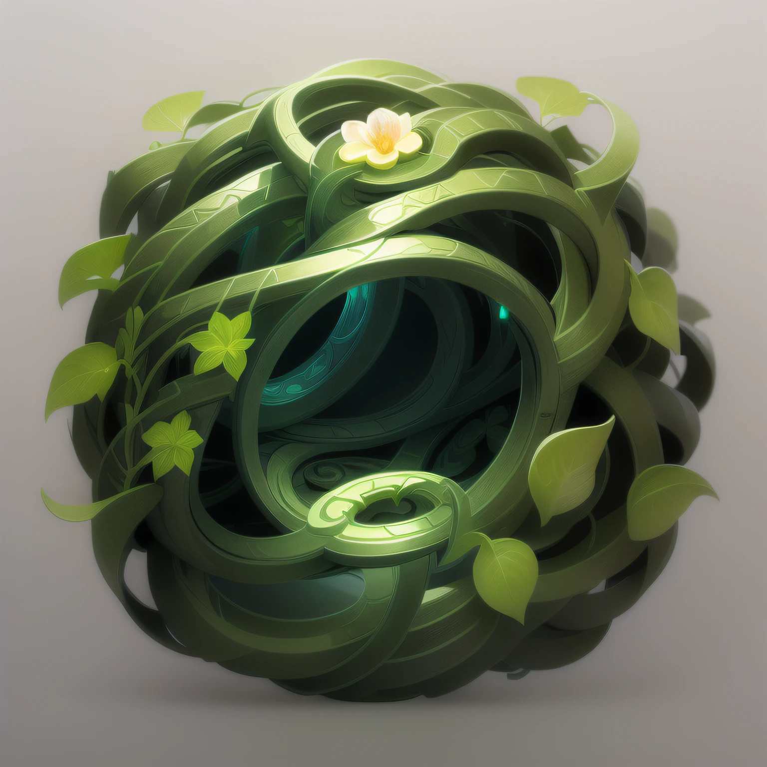 {Intricate magic ring made of vines} , illustration, flower, game icon (masterpiece)