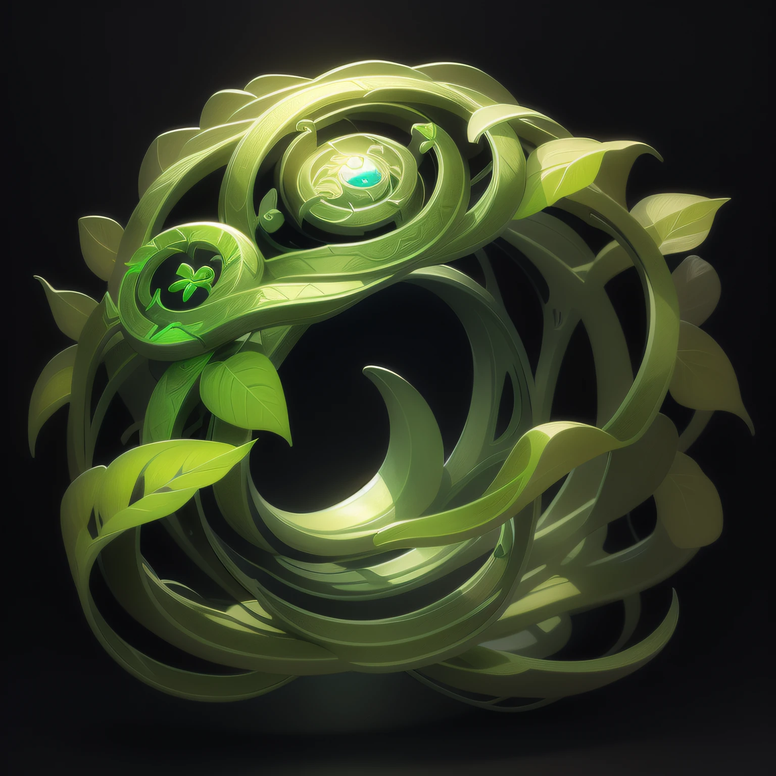 {Intricate magic ring made of vines} , illustration, flower, game icon (masterpiece)