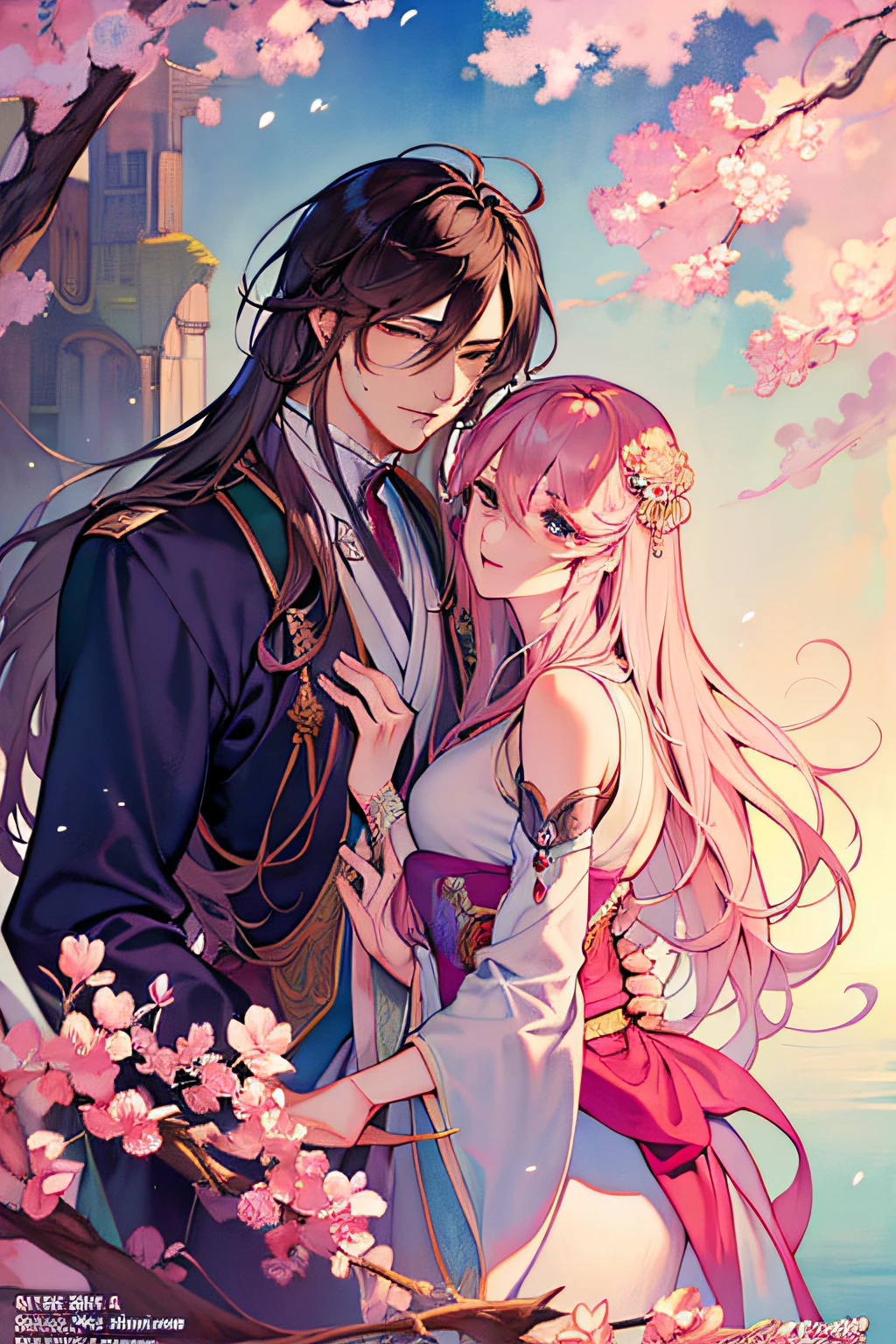 Anime, A Man and a Woman, Beautiful Fantasy Anime, WLOP and Sakimichan, Manga, Highly Detailed Exquisite Doujin Art, Kawacy, Sakimi, Beautiful Anime, Art Style in Bowater, Shoujo Romance, Dreams and Details, Alphonse Mucha and Roslavs, Korean Art Nouveau Style Anime, Beautiful Anime Art