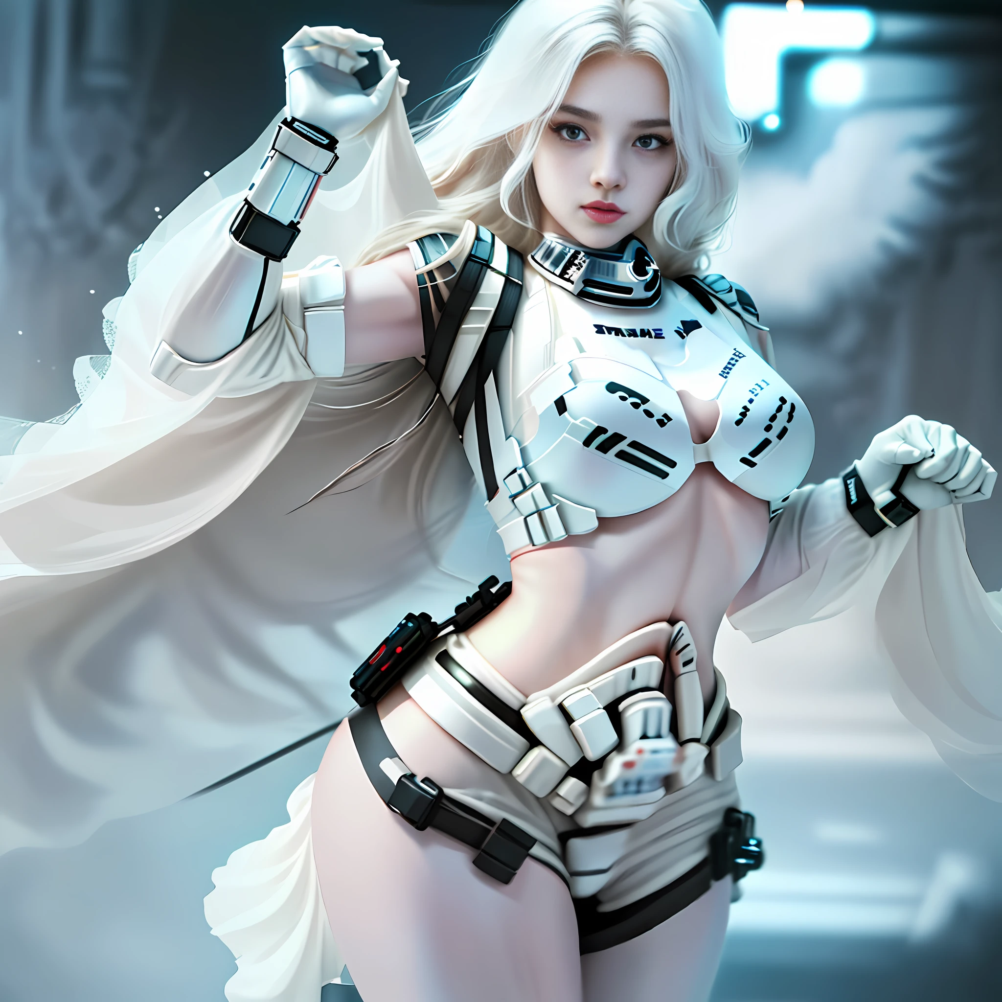 Fit girl in a stormtrooper outfit, exposed belly, large breast, full
body, Cinematic, Photography, Sharp, Hasselblad, Dramatic
Lighting, Depth of field, Medium shot, Soft color palette, 80mm,
Incredibly high detailed, Lightroom gallery
painting,