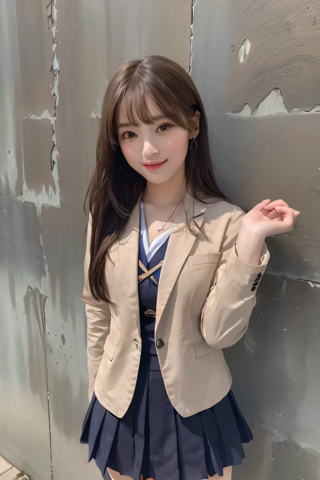 ((Best quality, 8k, Masterpiece :1.3)), 1girl, beautiful woman with emphasis on slim abs: 1.3, (casual hairstyle, big breasts: 1.2), casual wear: 1.2, interior, ultra-detailed face, delicate eyes, double eyelids, soft breasts, smile, exposed cleavage