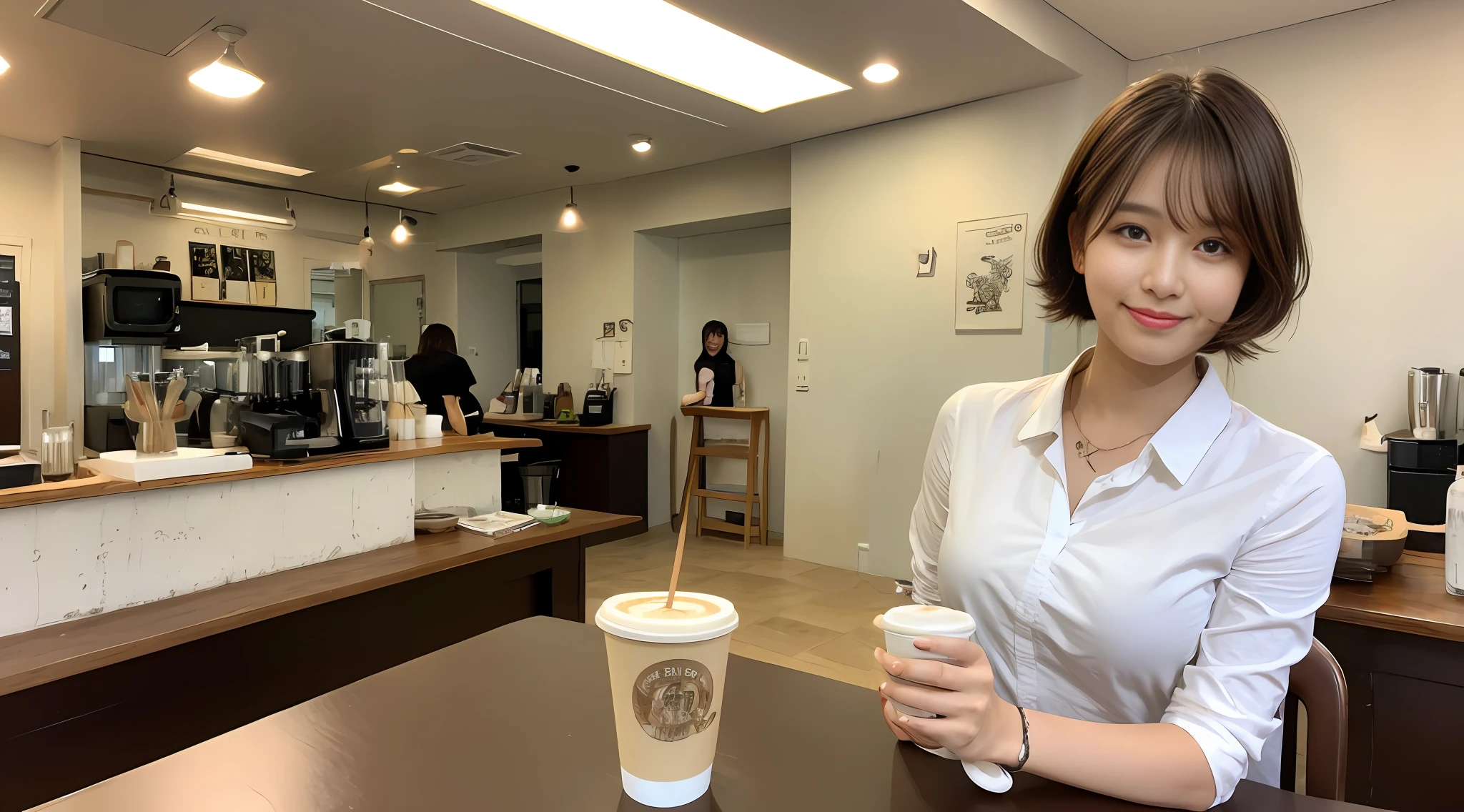 Holding a coffee cup