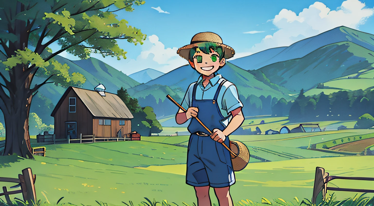 green-eyed boy, smiling