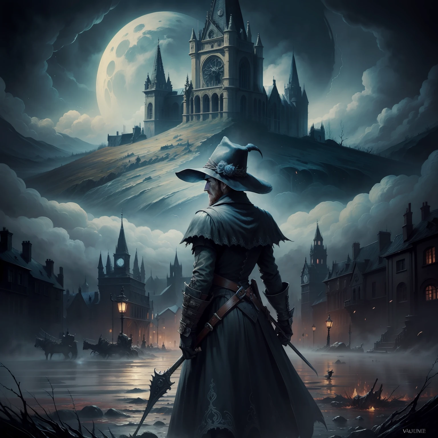 Bloodborne game, van gogh style