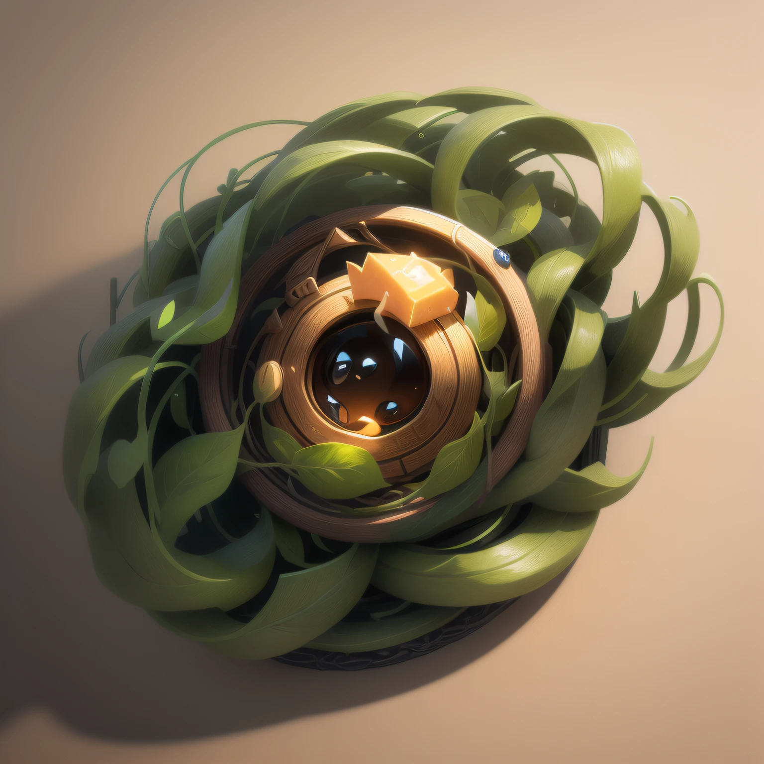 {Intricate magic ring made of vines} , illustration, cute rats, bits of cheese, game icon (masterpiece)