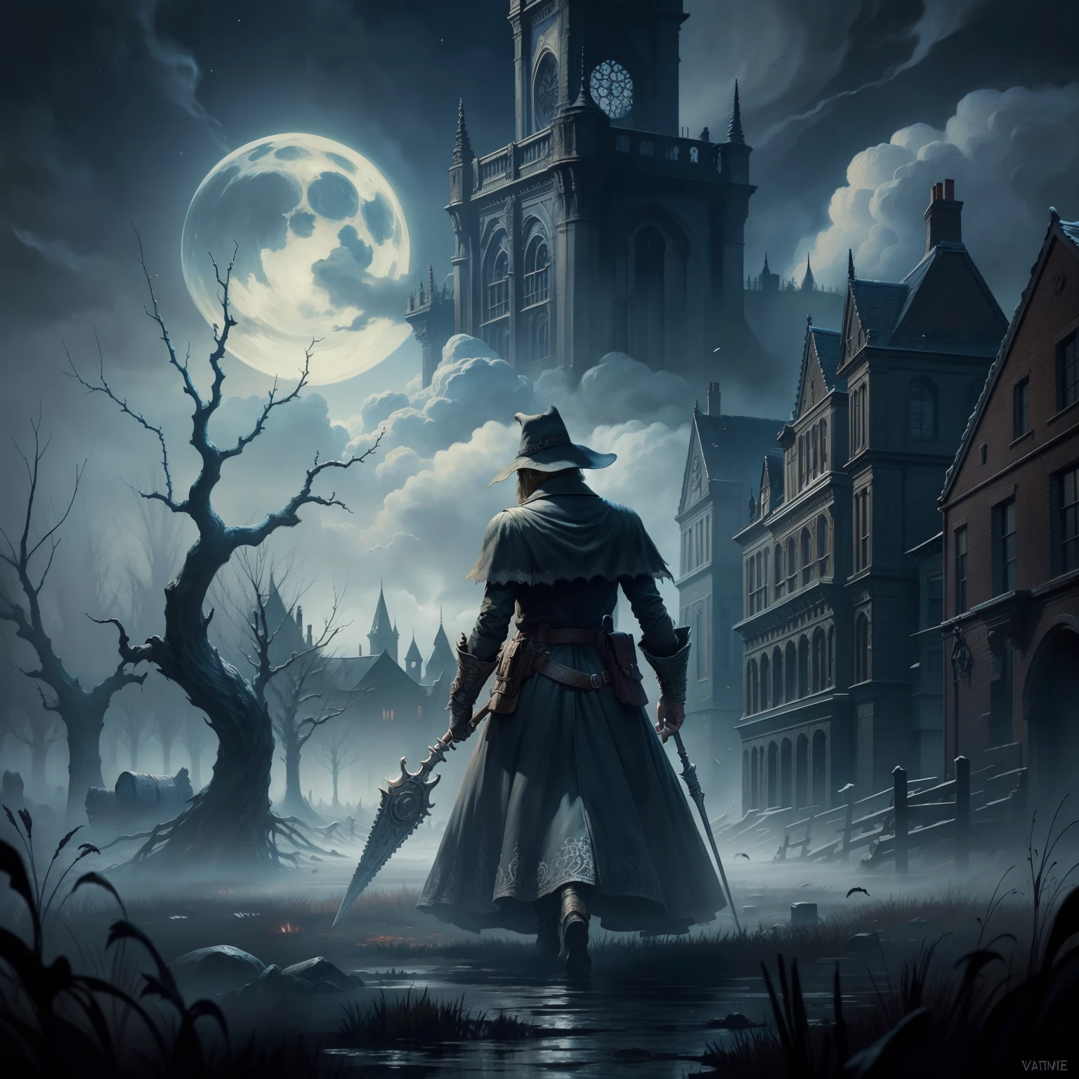 Bloodborne game, van gogh style