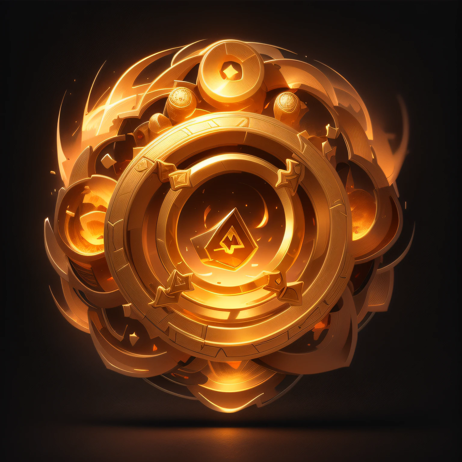 {Intricate magic ring made fire and gold} , vector , runes imagery of rats and small cheese, game icon (masterpiece)