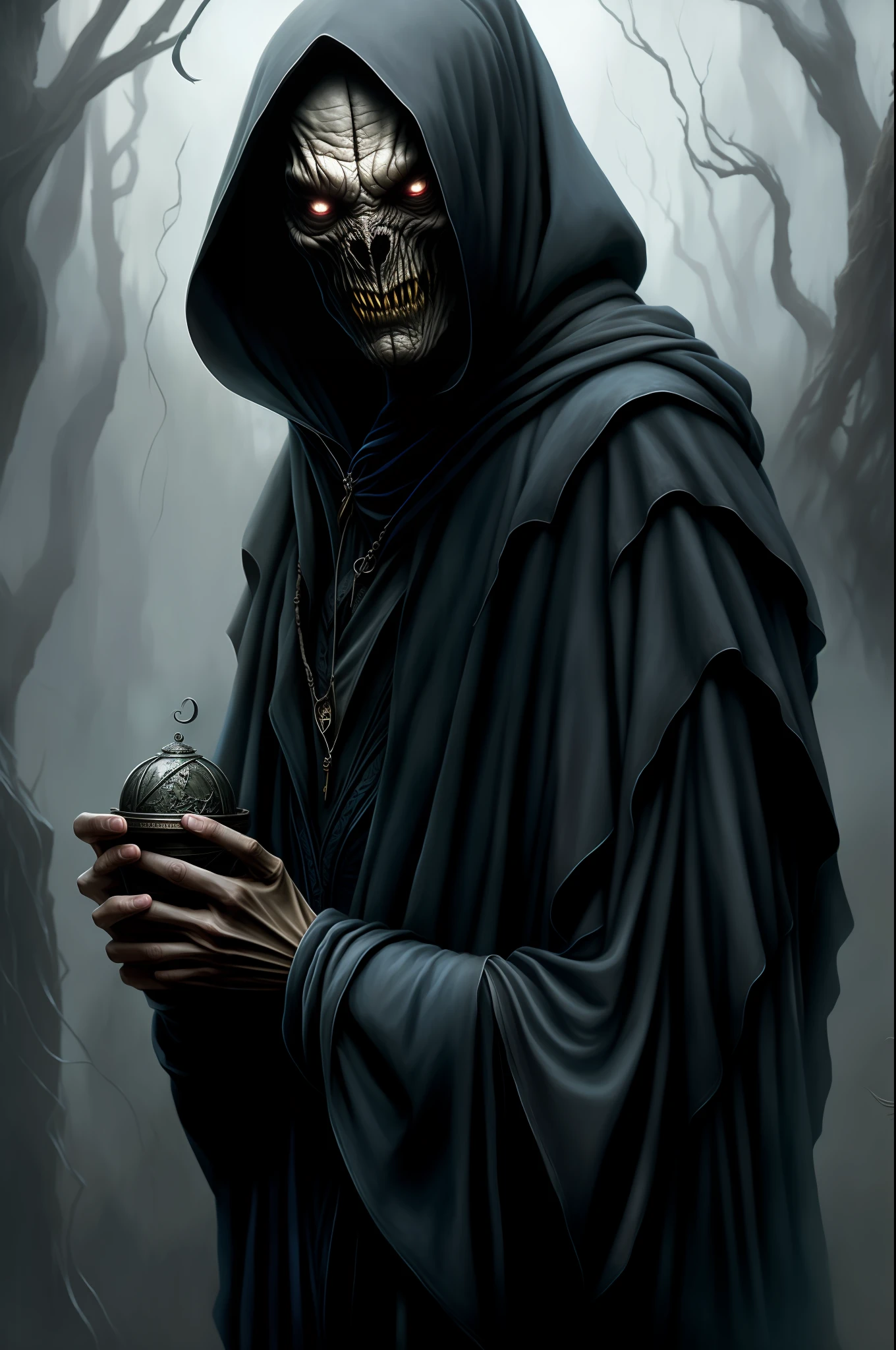 Ultra detailed portraits of scary dementors from harry potter, canon 5d movie footage, ultra realistic skins, accurate hands, steve henderson, fabian perez, henry asensio, jerry miman, marco simonetti, fantasy, magic, atmosphere of horror
