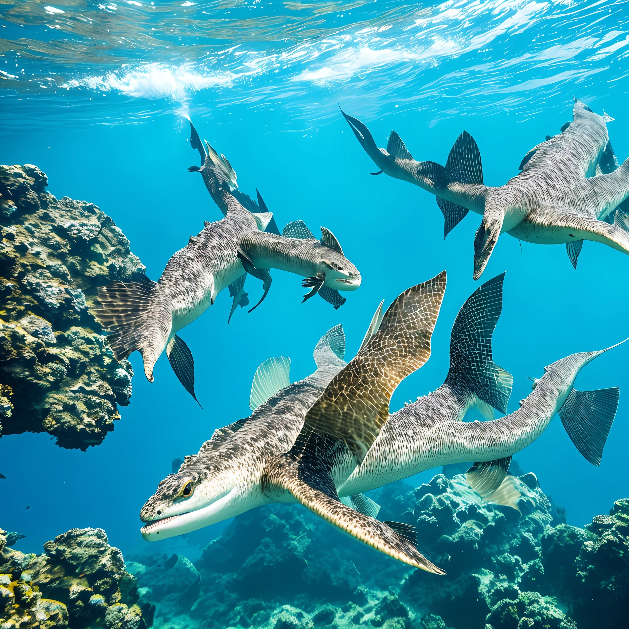 Eastern sea dragon swimming in the ocean