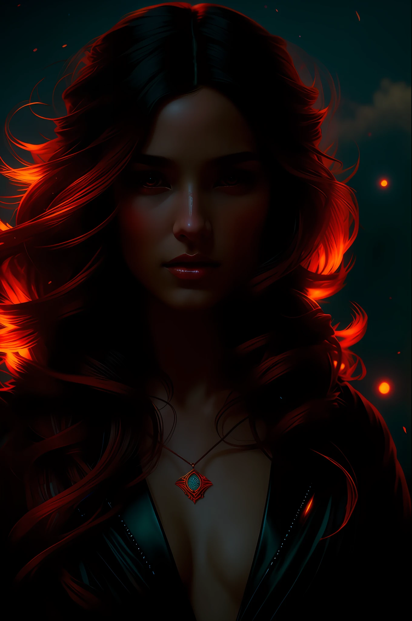 movie still of the priestess of the red moon , red robes, dynamic pose, western style, perfect body, intricate details,
full red moon in the background, backlights, rays of light trough her hair, ambient occlusion, volumetric lights,
Greg Rutkowski, RHADS, Beeple, Makoto Shinkai, Lois van Baarle, Ilya Kuvshinov, Rossdraws, Tom Bagshaw,
masterpiece, ultra high res, high quality, dark, moody style