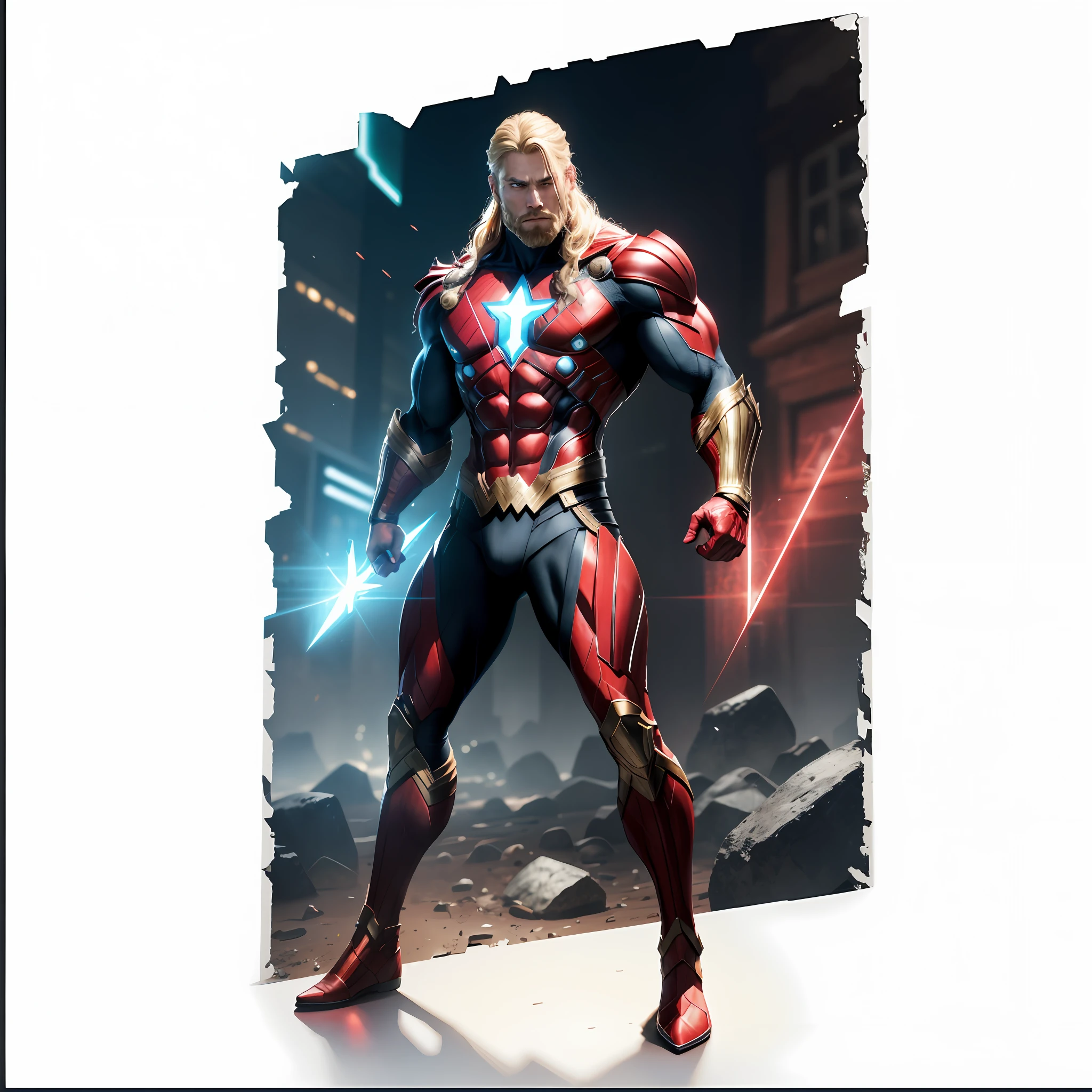 8k, realistic, charismatic, very detailed, Wonder Woman, Thor, Symbiote, Superhero Theme, Full Body, ray-traced images of Arthur Pan, trends on Artstation, digital art, red and cinematic lighting, dramatic shadows and beautiful vivid colors capture scenes. Romantic art style, Thor armor, chain mail, Mjolnir, flat perspective, character standing painting,